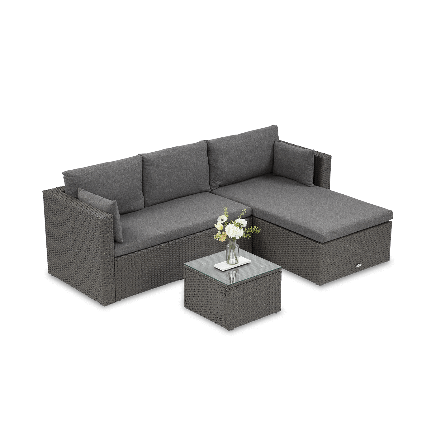 Grafitowy narożnik technorattanowy 