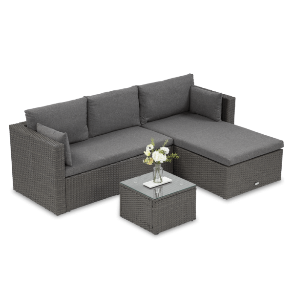 Grafitowy narożnik technorattanowy 