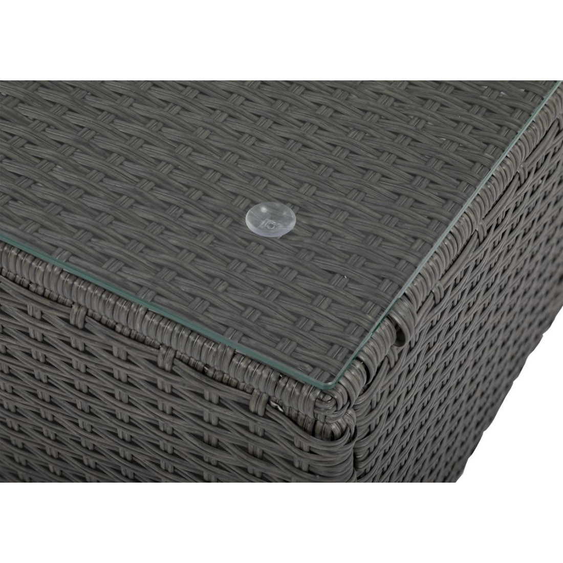 Zbliżenie na szklany blat stolika lizbona