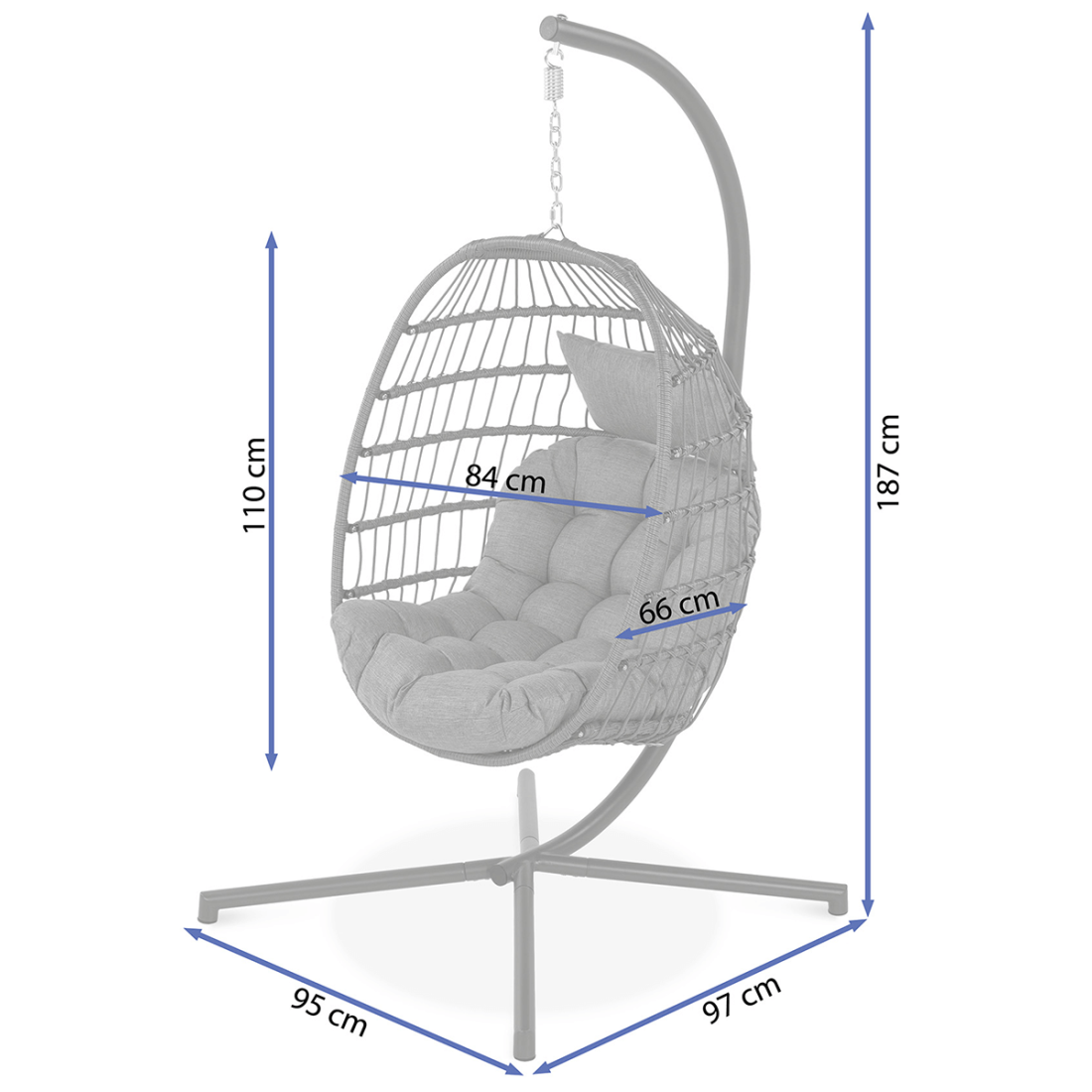 HARMONY HANGING CHAIR GREY