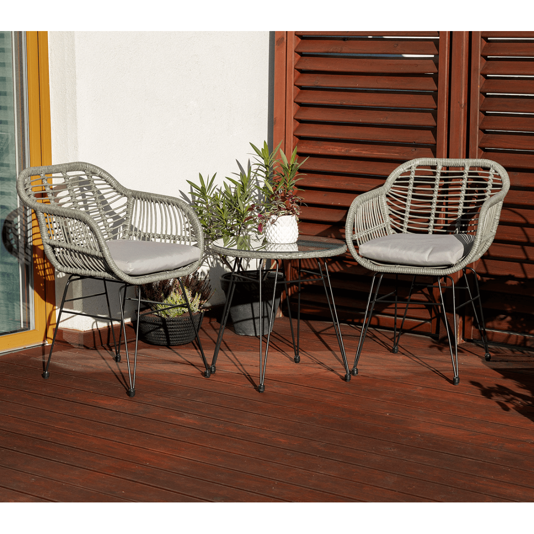 Zestaw mebli balkonowych Kubu 2+1 Grey