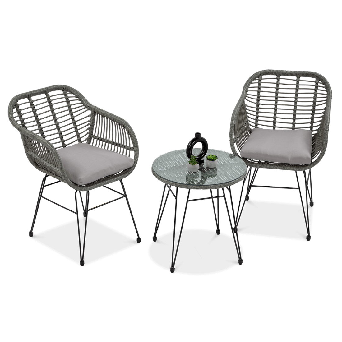 Zestaw mebli balkonowych Kubu 2+1 Grey