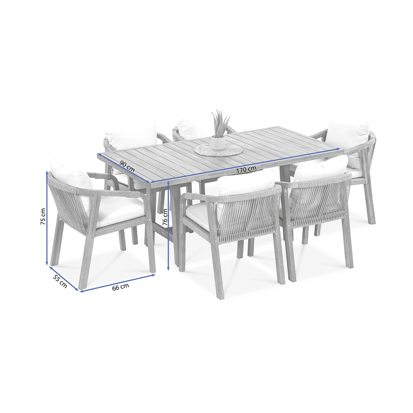 Zestaw mebli jadalnianych do ogrodu Marigold 61 Dining Furrore