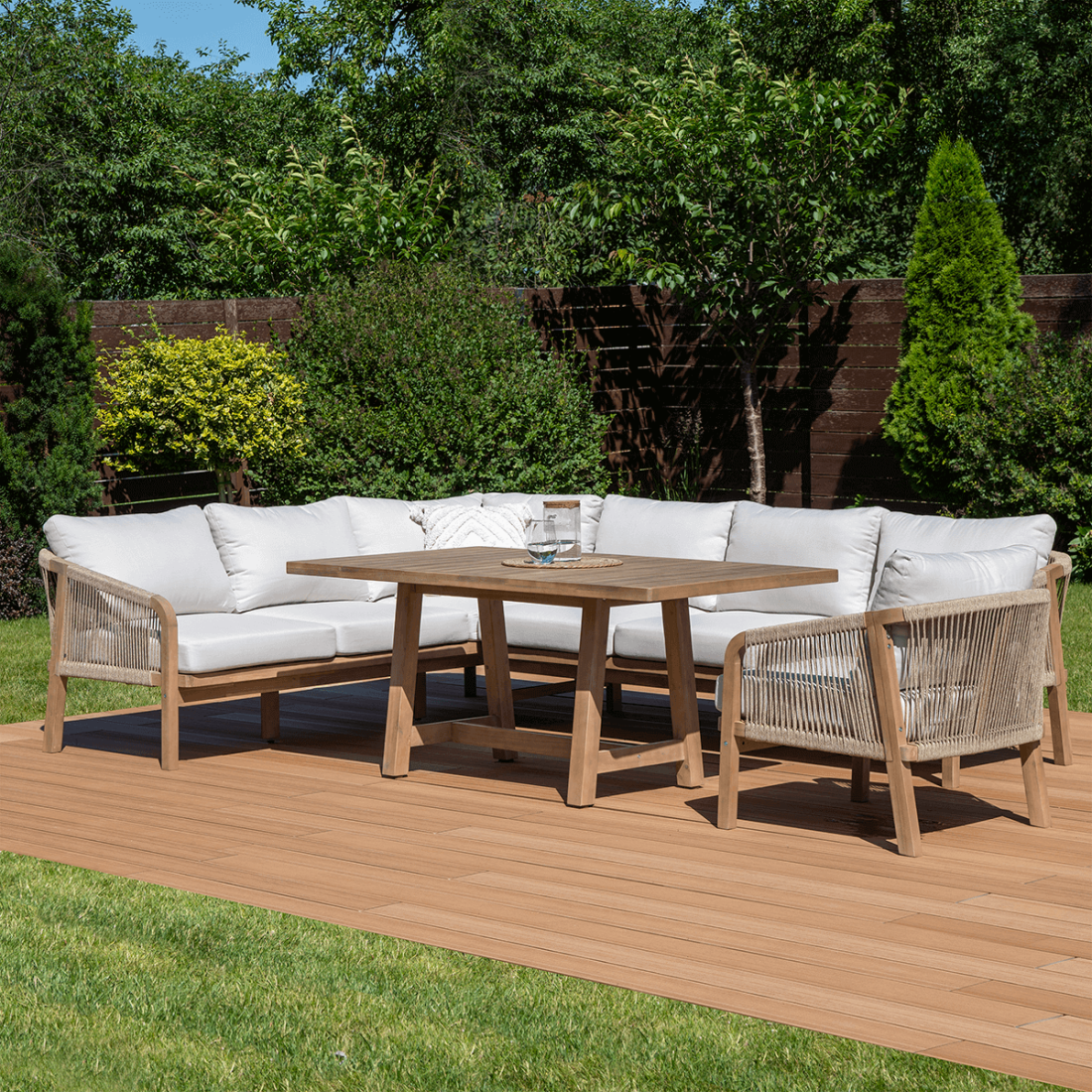 Naroznik ogrodowy z drewna akacjowego MARIGOLD DINING