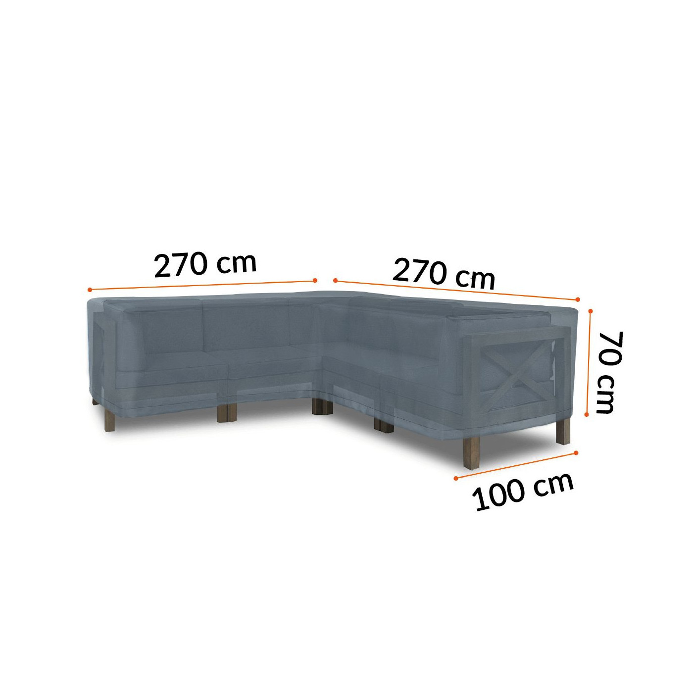 COVER FOR CORNER FURNITURE 270x270x100x70CM