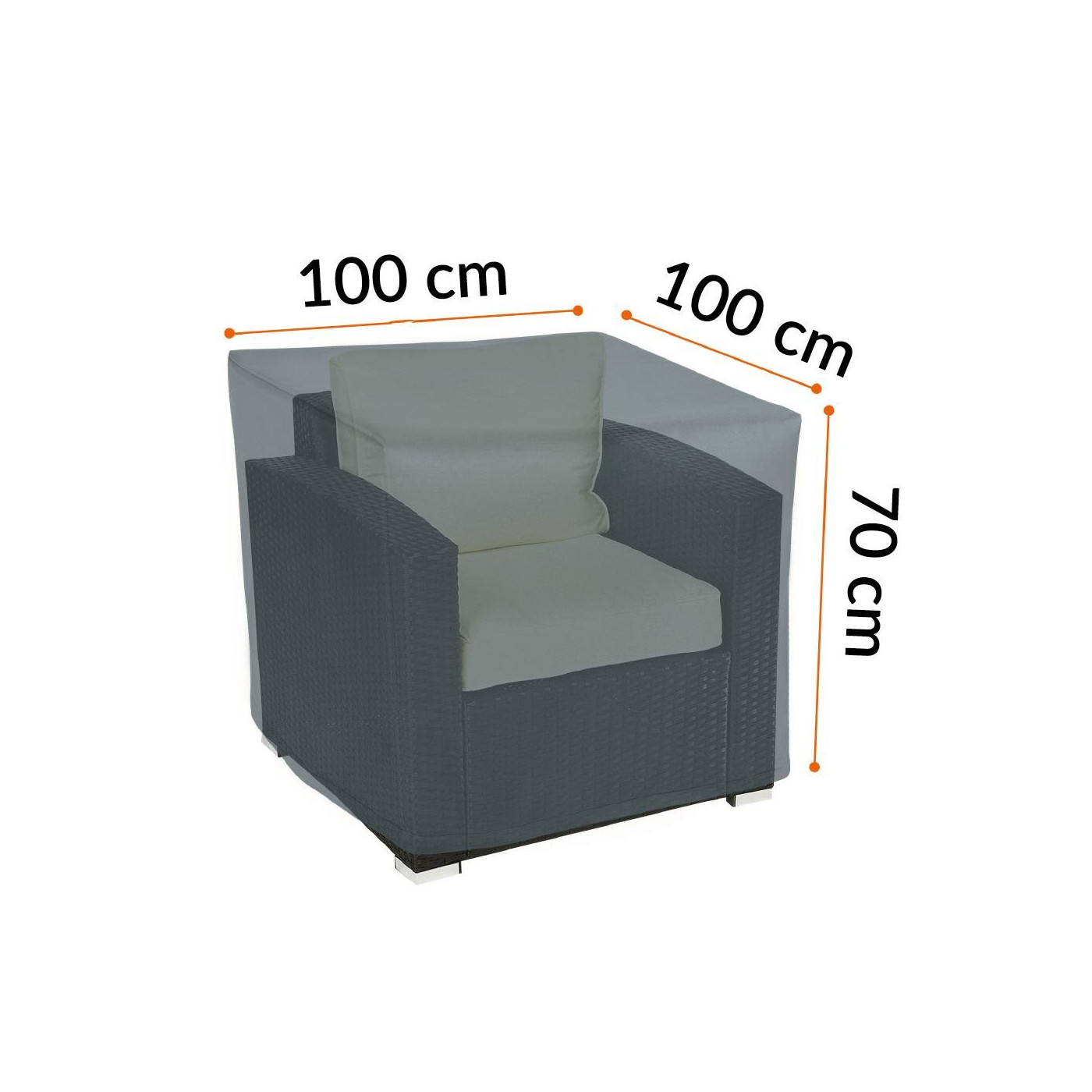 POKROWIEC NA FOTEL 100x100x70CM