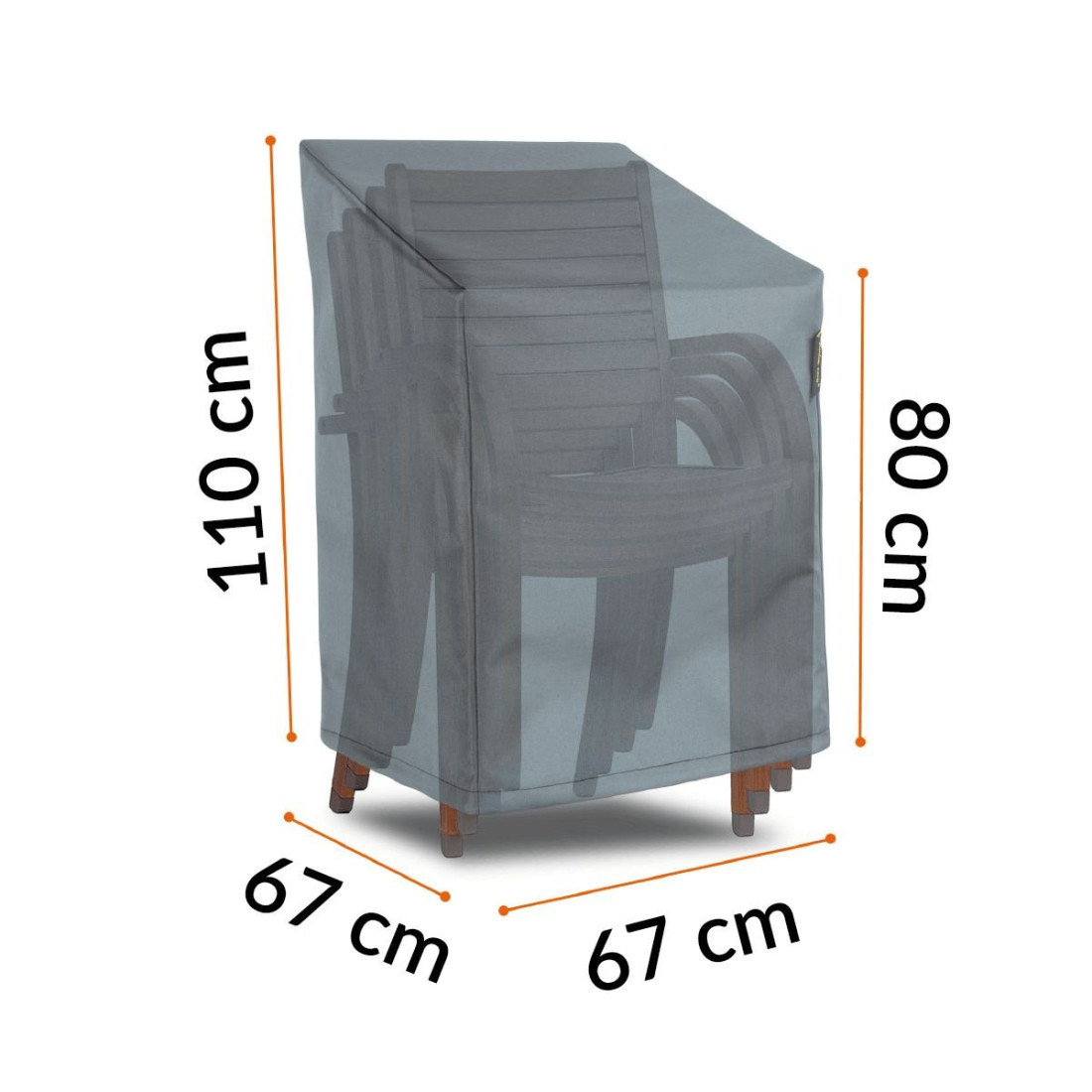 COVER FOR STACKABLE CHAIRS 67x67x80/110CM