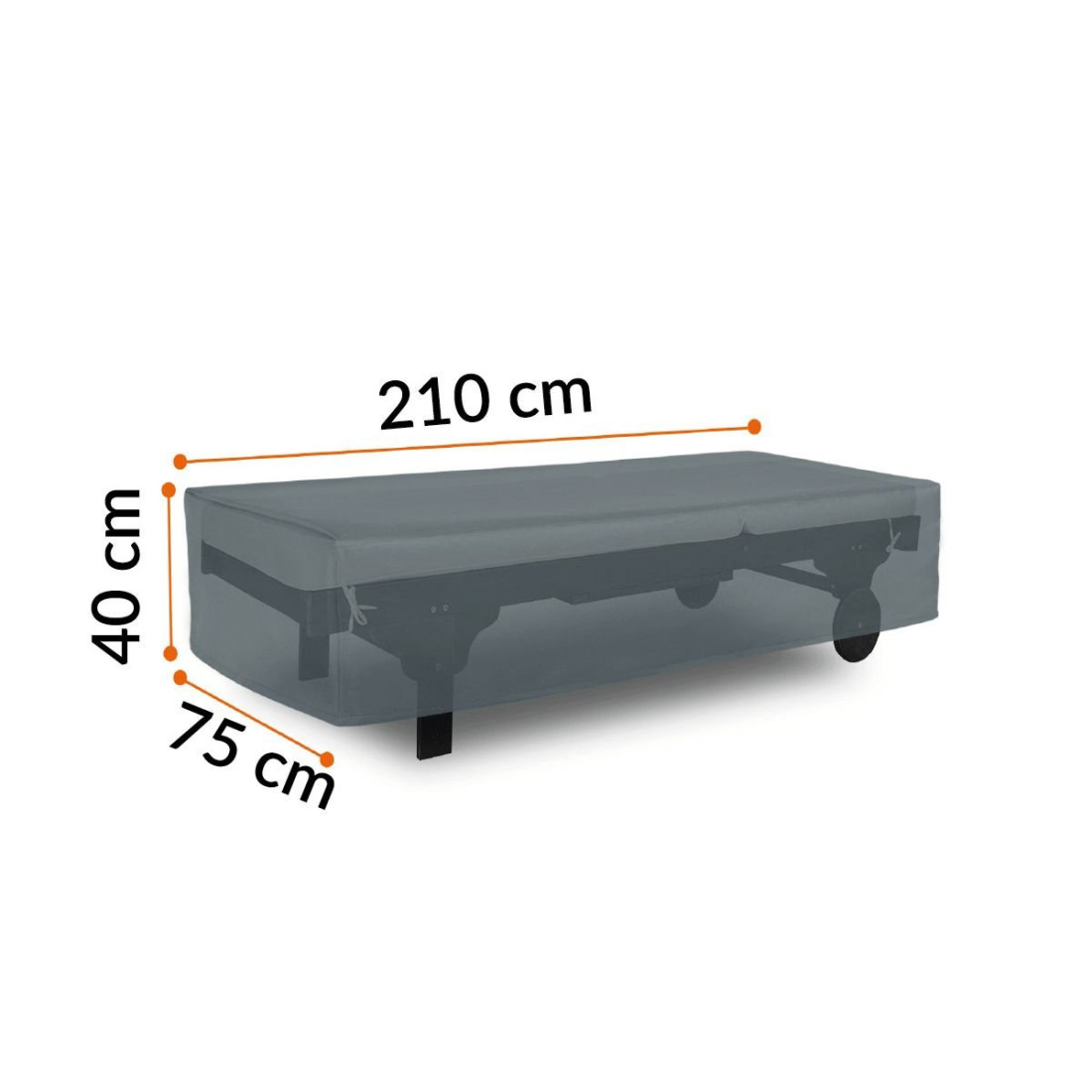 COVER FOR DECK CHAIR 210x75x40CM