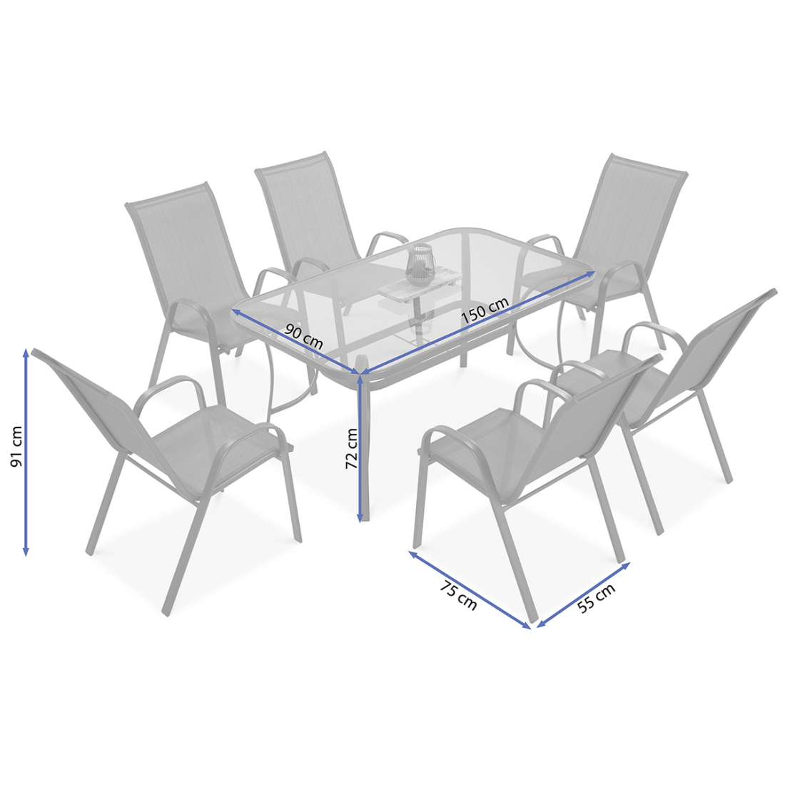 BOLOGNA 150/6 ZESTAW LIGHT GREY