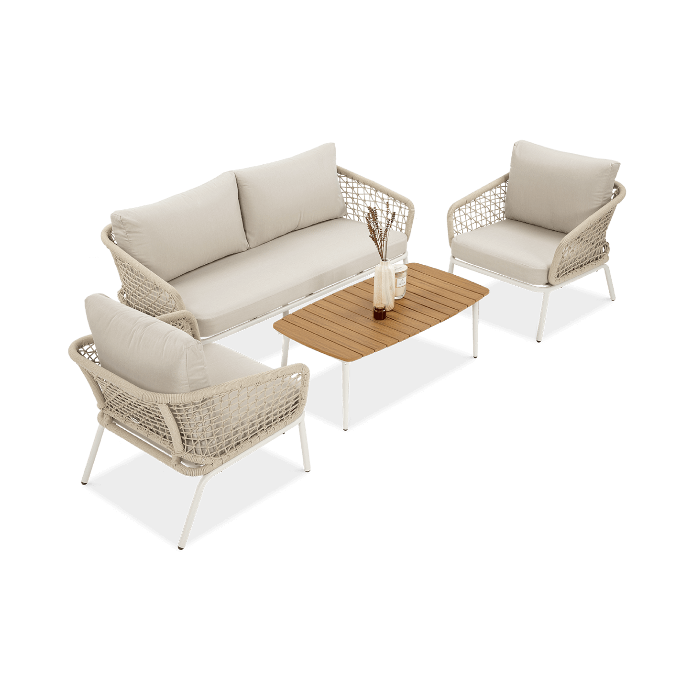 Zestaw mebli ogrodowych ROME Caffe Light Beige do przestrzeni biznesowych