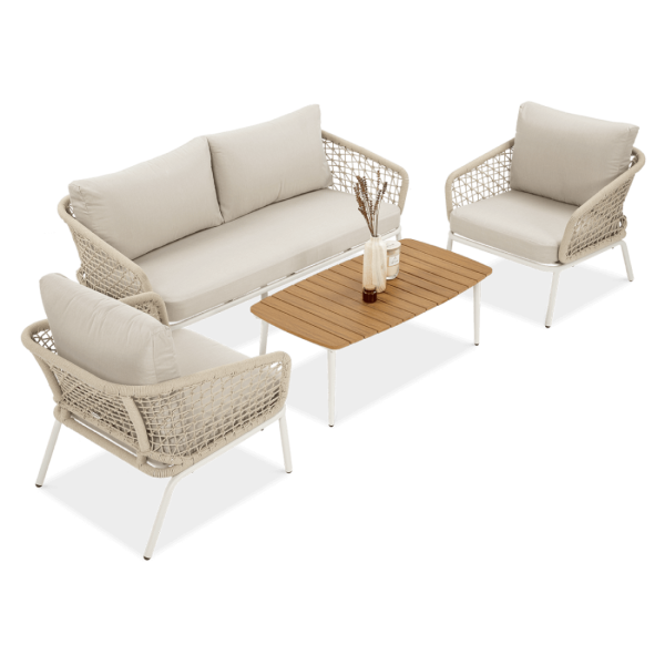 Zestaw mebli ogrodowych ROME Caffe Light Beige do przestrzeni biznesowych