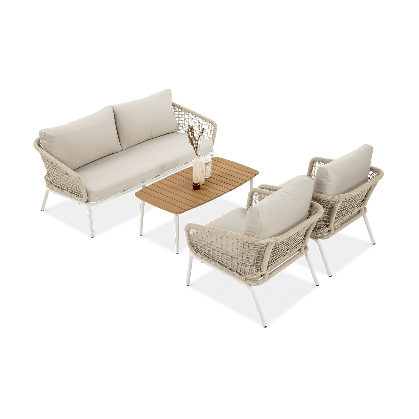 Zestaw mebli ogrodowych ROME Caffe Light Beige do przestrzeni biznesowych