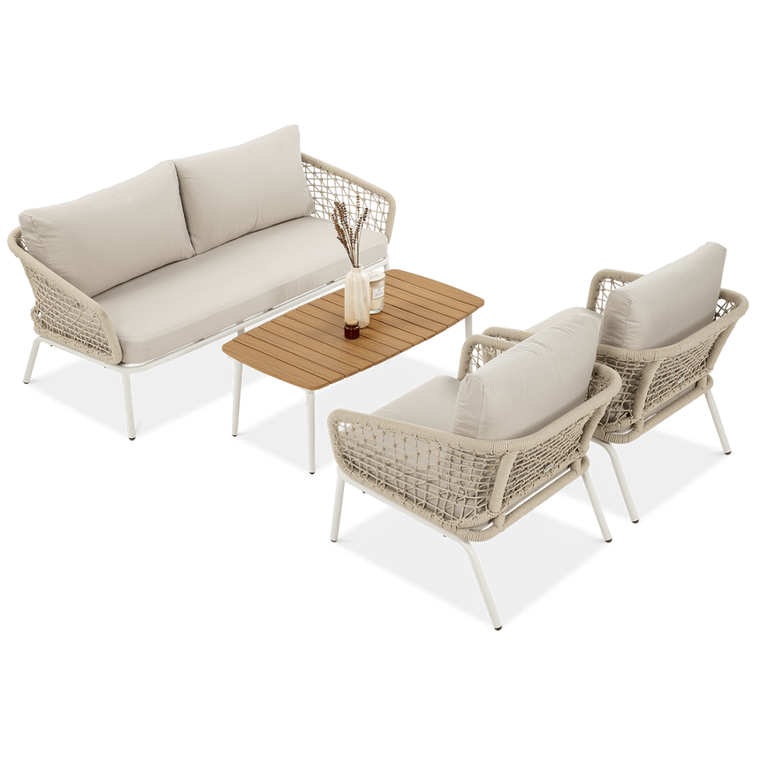 Zestaw mebli ogrodowych ROME Caffe Light Beige do przestrzeni biznesowych