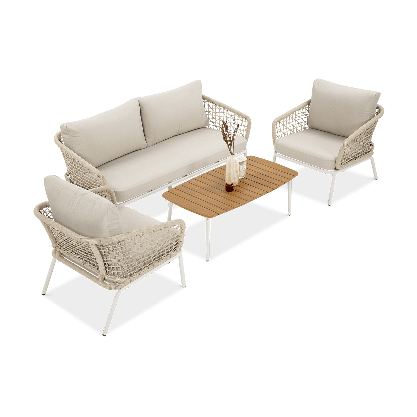 Zestaw mebli ogrodowych ROME Caffe Light Beige do przestrzeni biznesowych