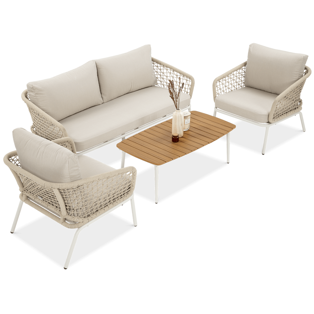 Zestaw mebli ogrodowych ROME Caffe Light Beige do przestrzeni biznesowych