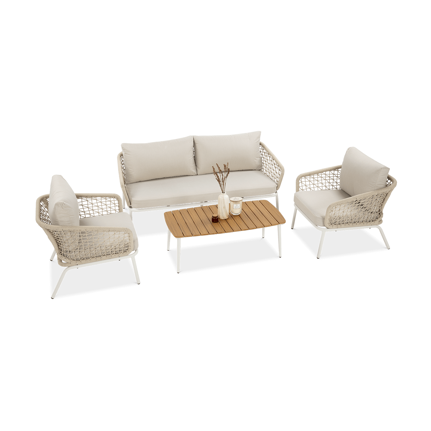 Zestaw mebli ogrodowych ROME Caffe Light Beige do przestrzeni biznesowych