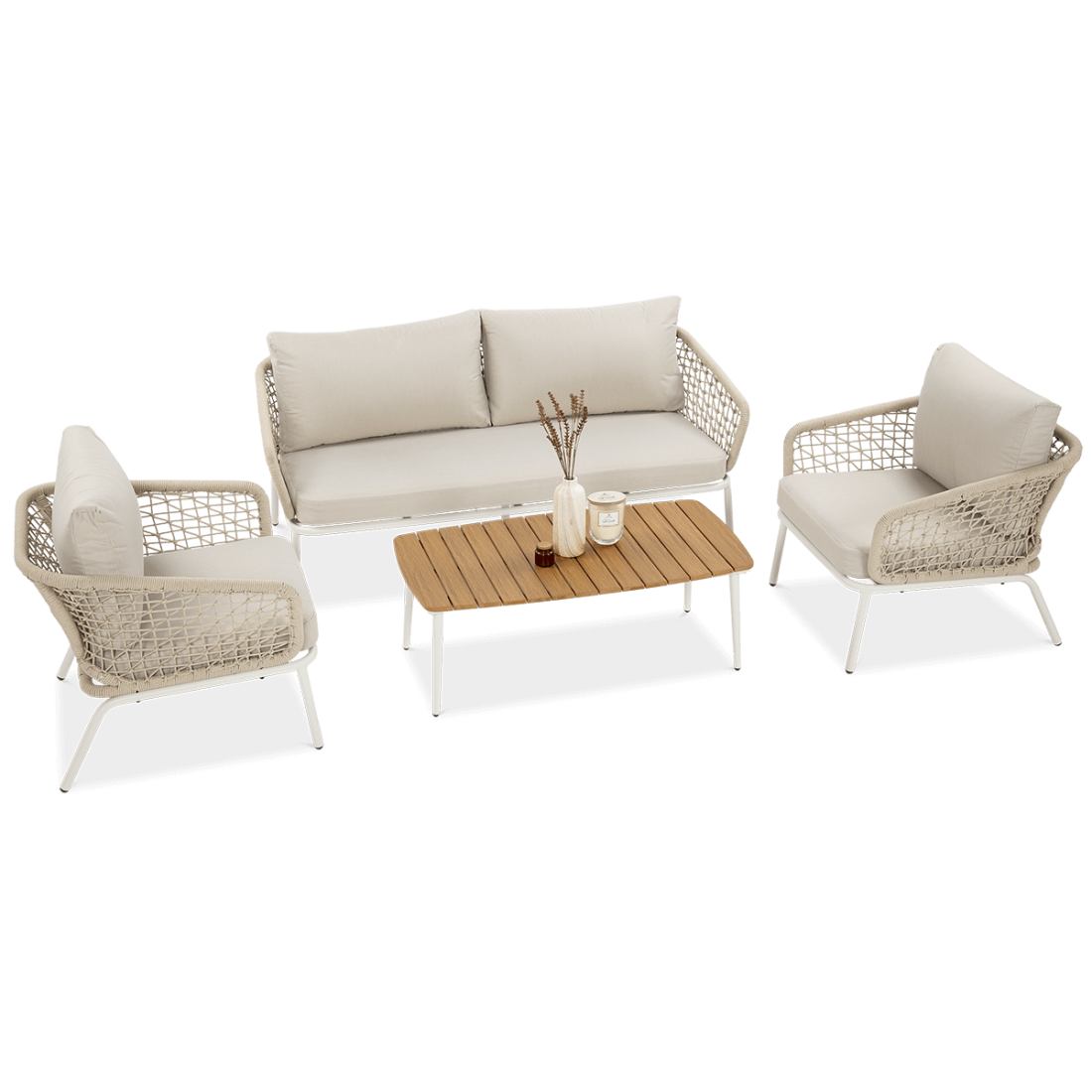 Zestaw mebli ogrodowych ROME Caffe Light Beige do przestrzeni biznesowych