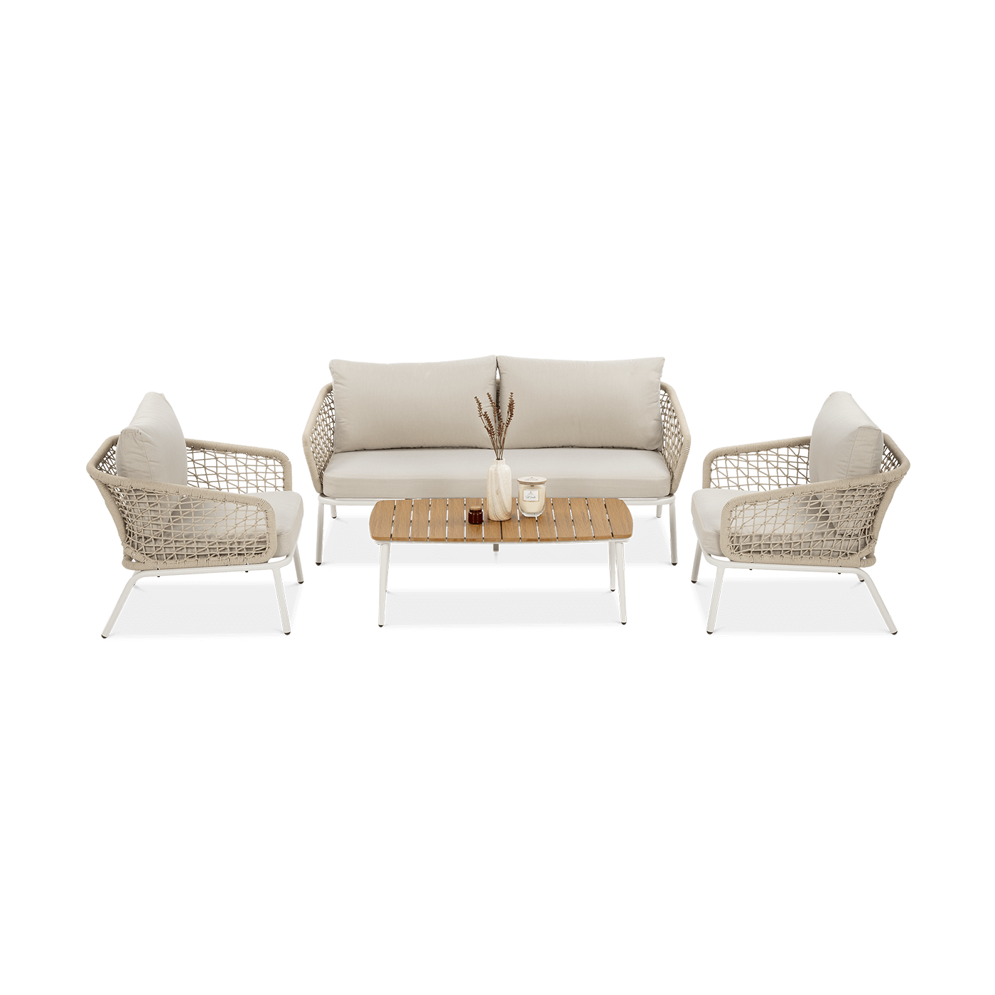 Zestaw mebli ogrodowych ROME Caffe Light Beige do przestrzeni biznesowych