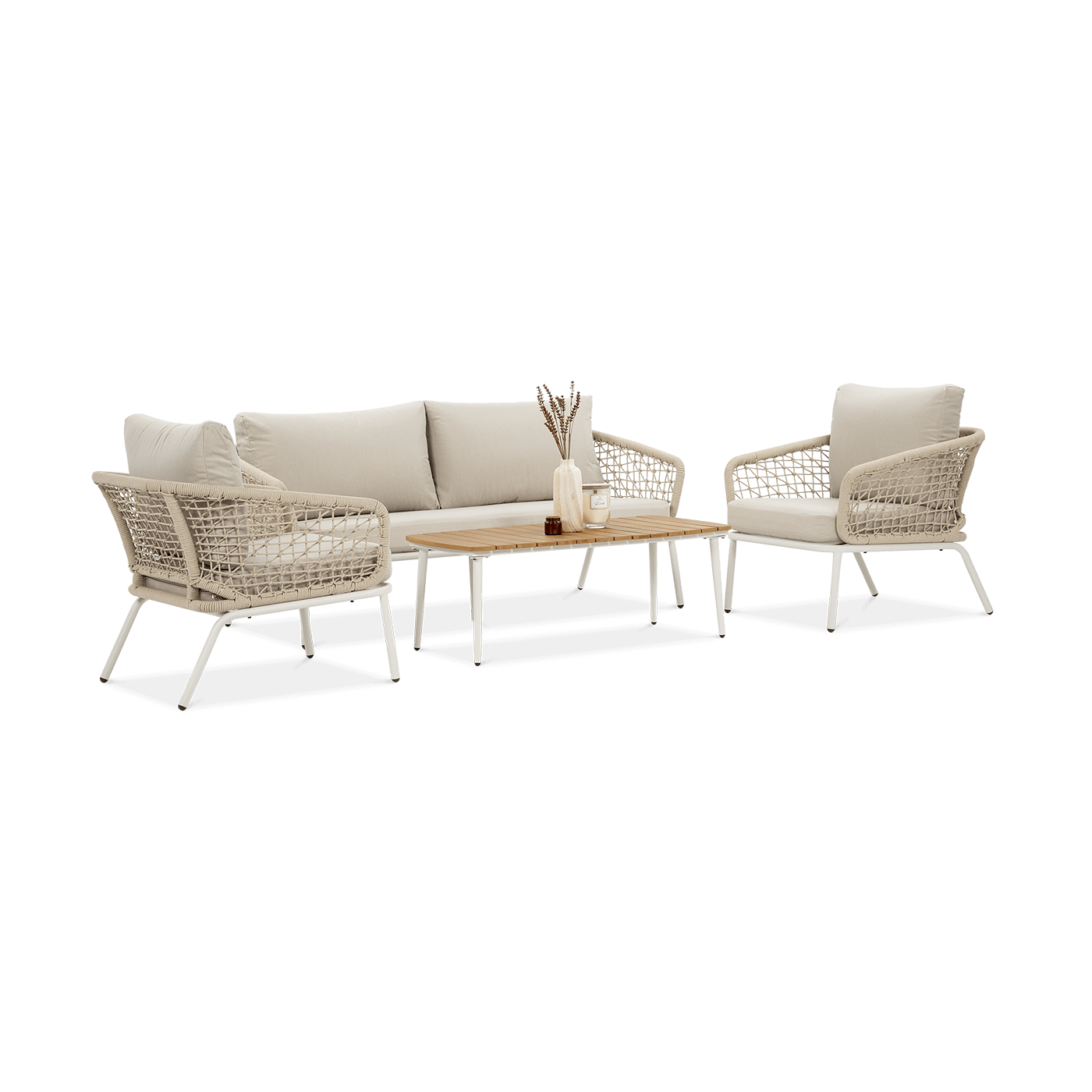 Zestaw mebli ogrodowych ROME Caffe Light Beige do przestrzeni biznesowych