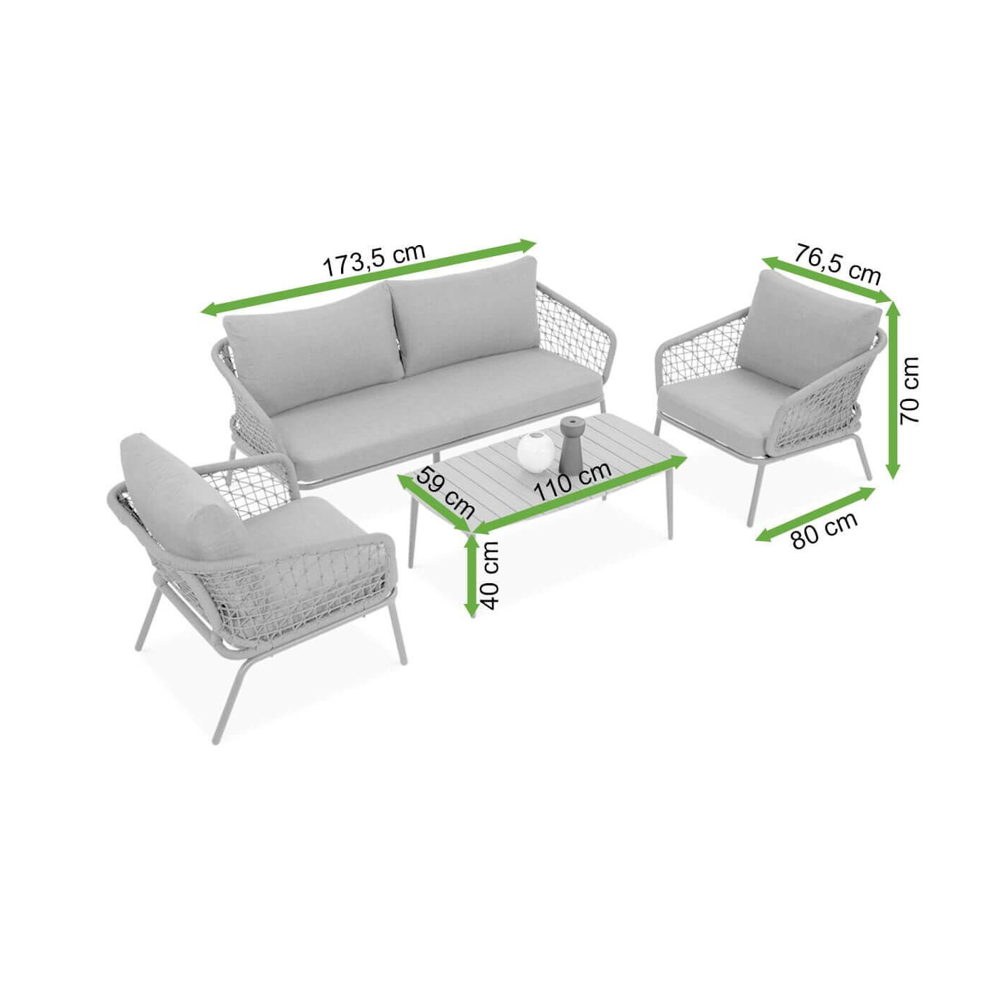 Zestaw mebli ogrodowych ROME Caffe Light Beige do przestrzeni biznesowych