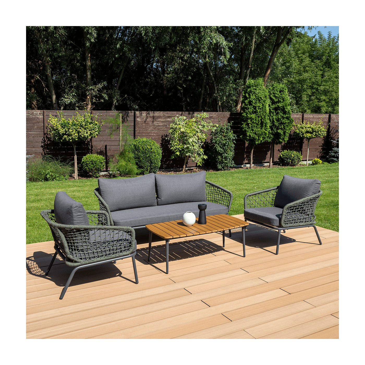 Zestaw mebli ogrodowych ROMA Caffe Hunter Green Furrore