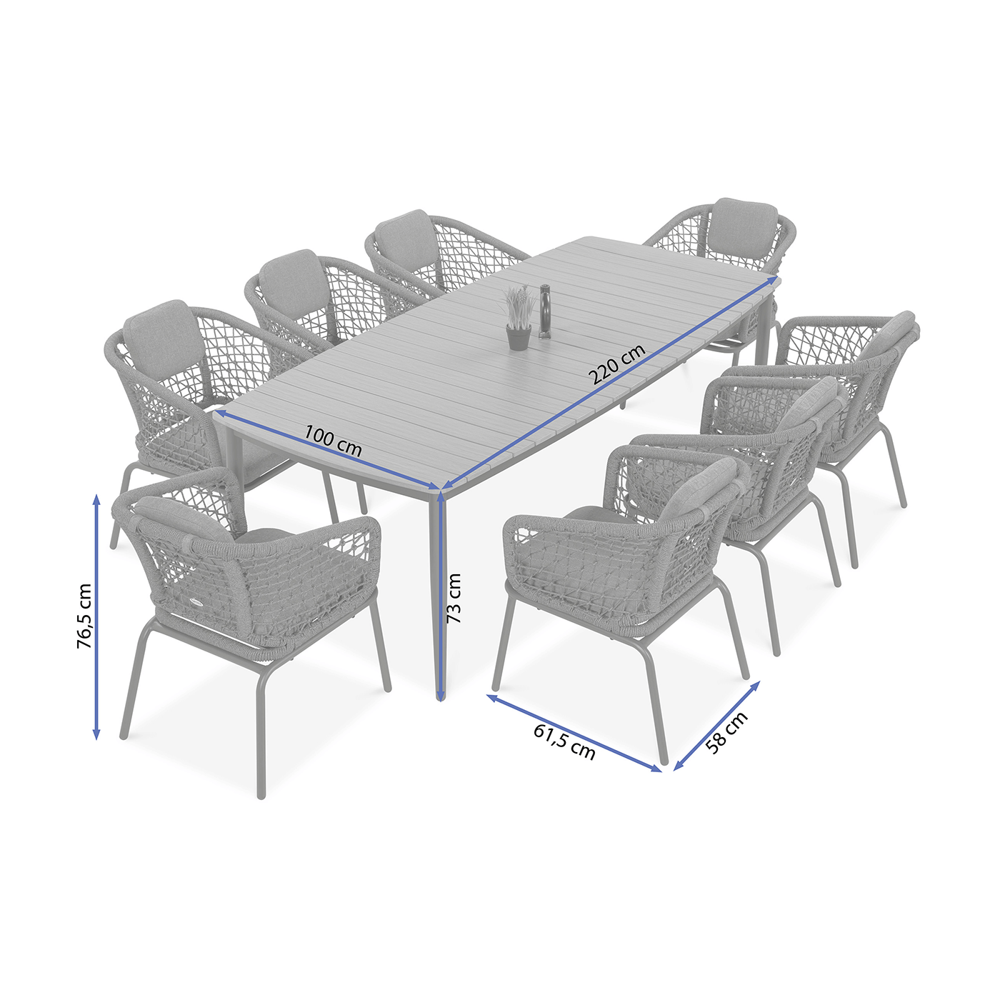 Zestaw jadalniany Roma Dinning 81 Dark Grey Furrore