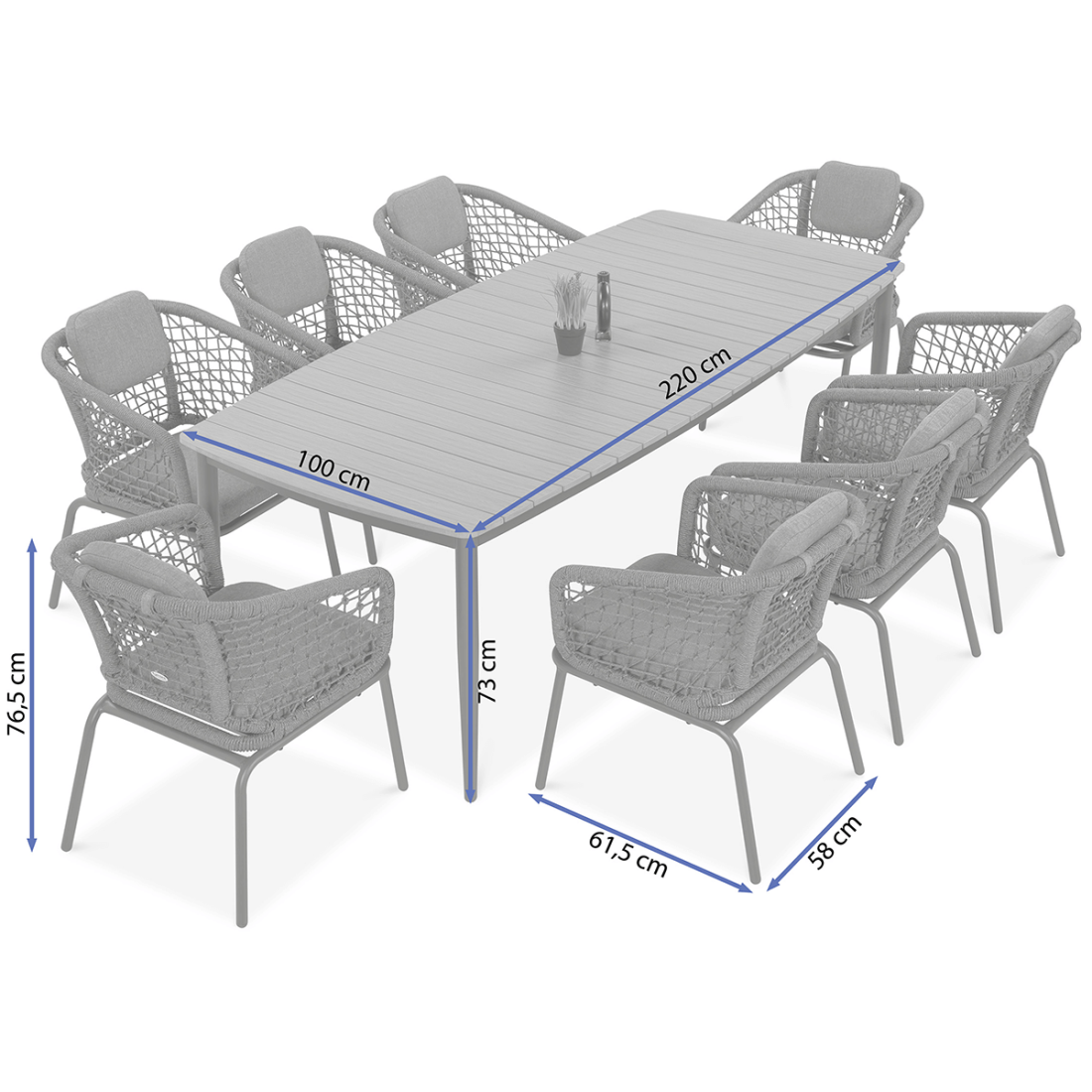 Zestaw jadalniany Roma Dinning 81 Dark Grey Furrore