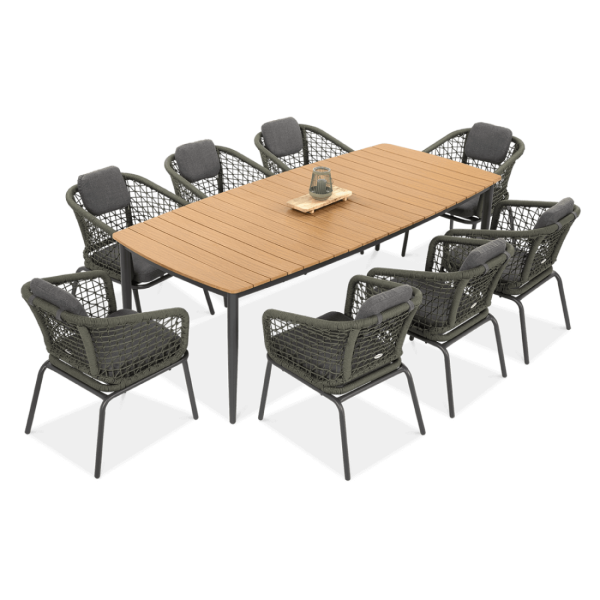 Zestaw do ogrodu Furrore ROMA DINNING 8+1 Hunter Green