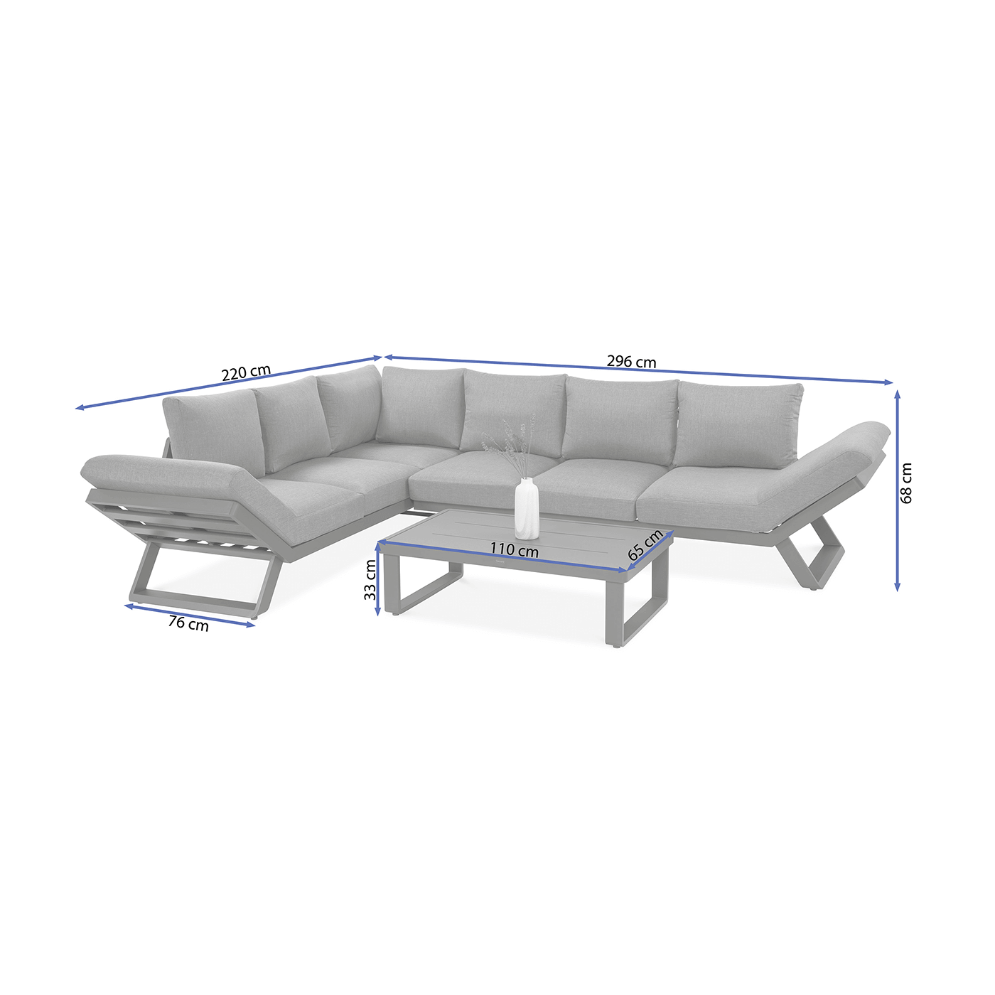 TROFEO CORNER SOFA DARK GREY