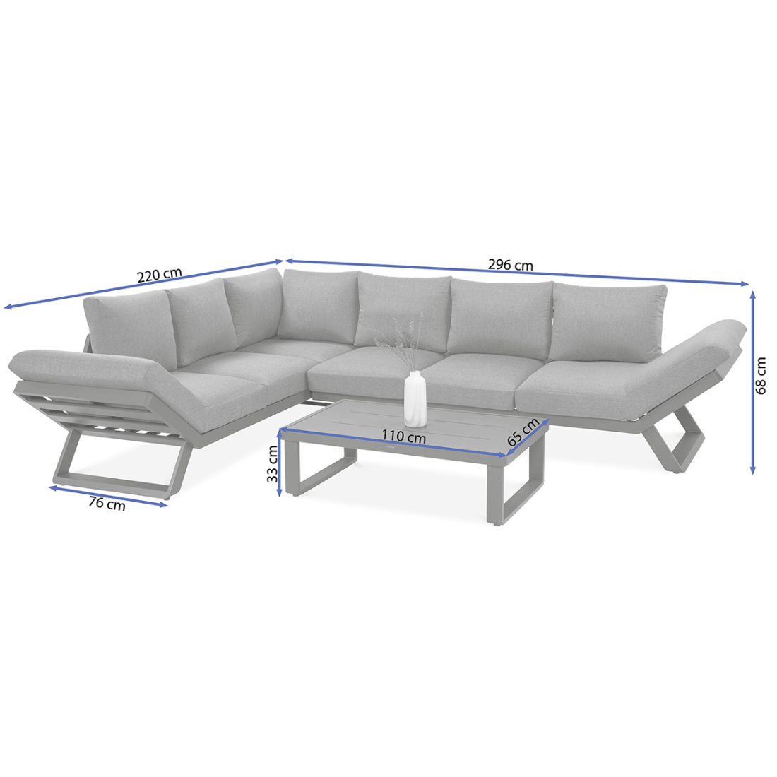 TROFEO CORNER SOFA DARK GREY