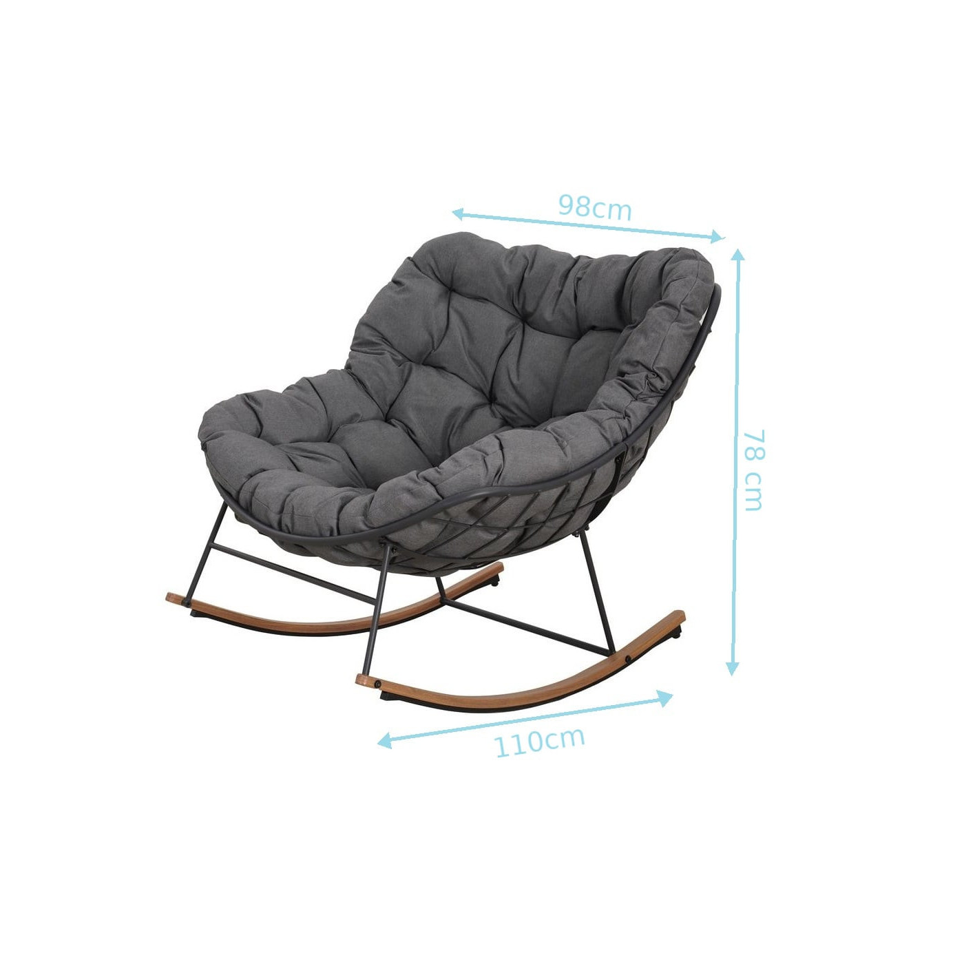 RONDA ROCKING CHAIR DARK GREY