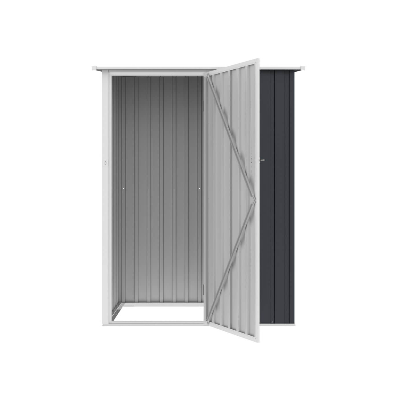 Przestronne drzwi do domku narzędziowego Kent 143x89 Cold Grey Hardmaister