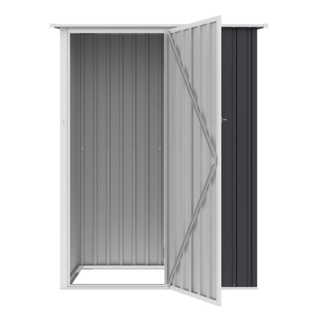 Przestronne drzwi do domku narzędziowego Kent 143x89 Cold Grey Hardmaister