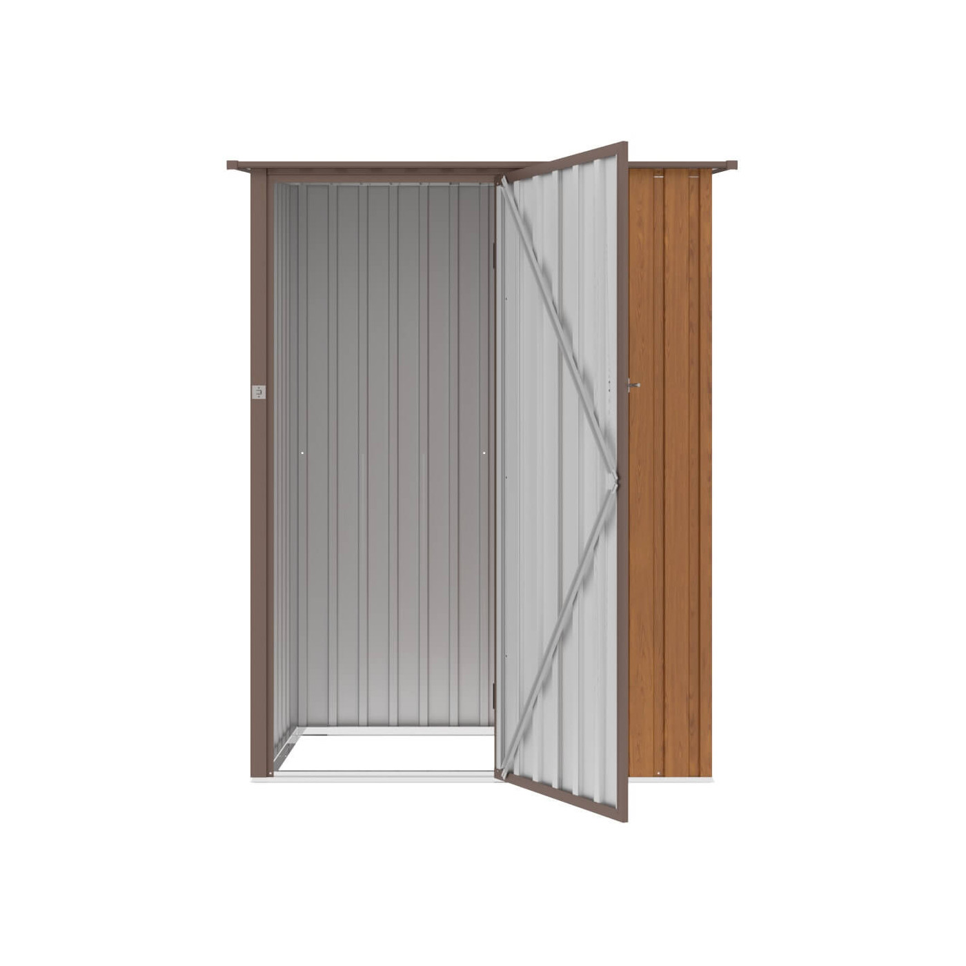 Przestronne drzwi do domku narzędziowego Kent 143x89 Oak/Brown Hardmaister