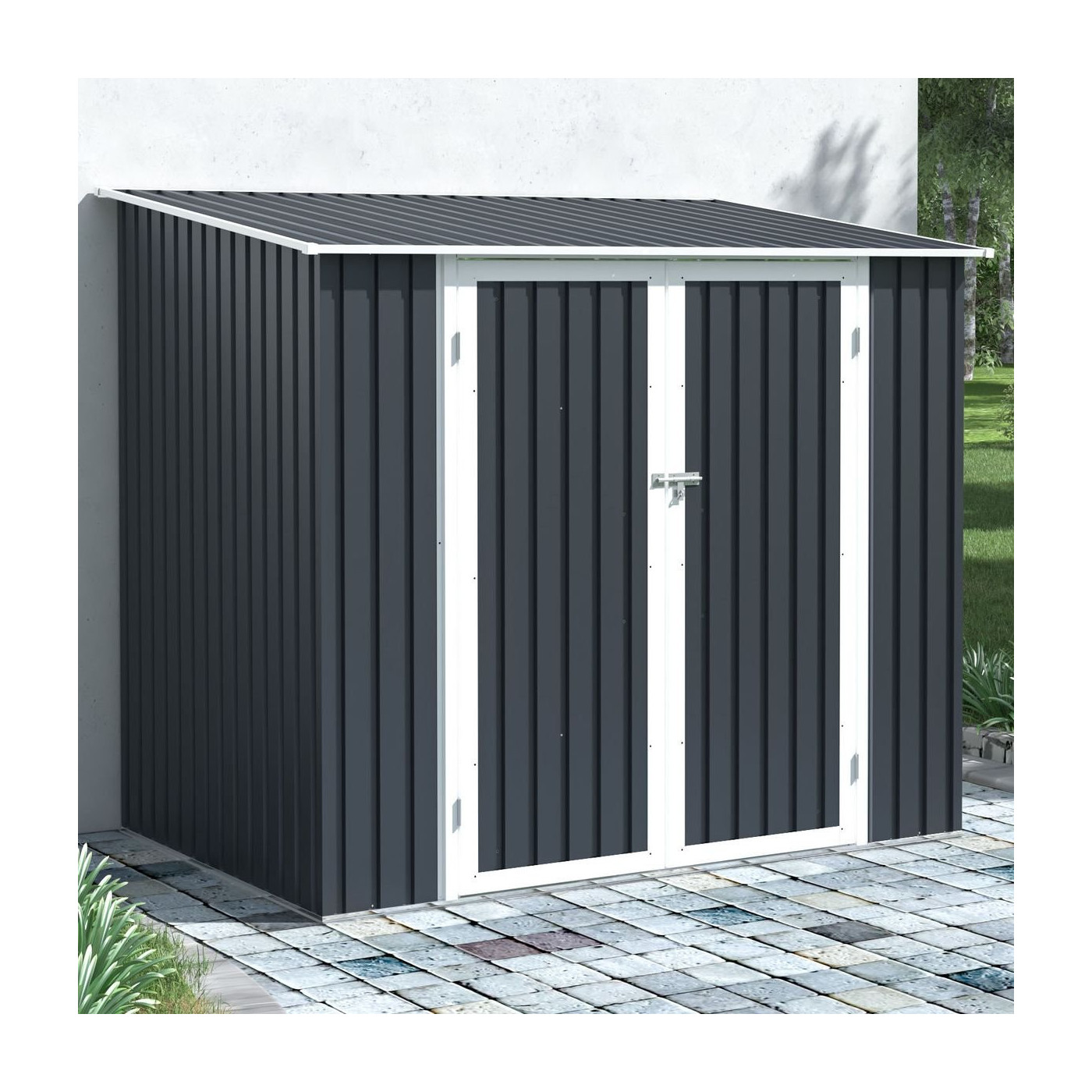 Domek narzędziowy w ogrodzie KENT 222x149cm Cold Grey Hardmaister