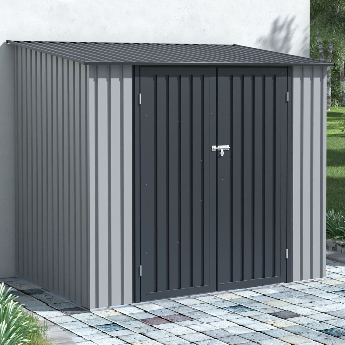 Domek narzędziowy w ogrodzie KENT 222x149cm Light Grey HARDMAISTER