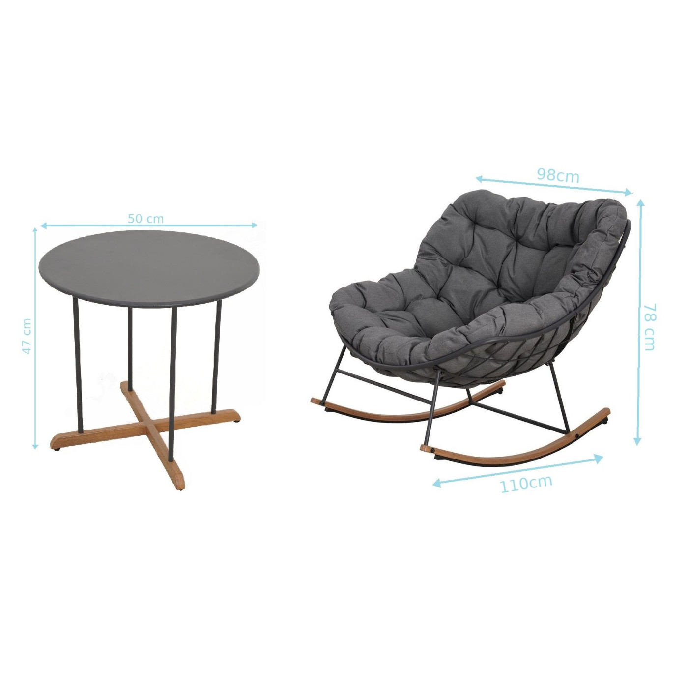 RONDA 1+1 SET DARK GREY