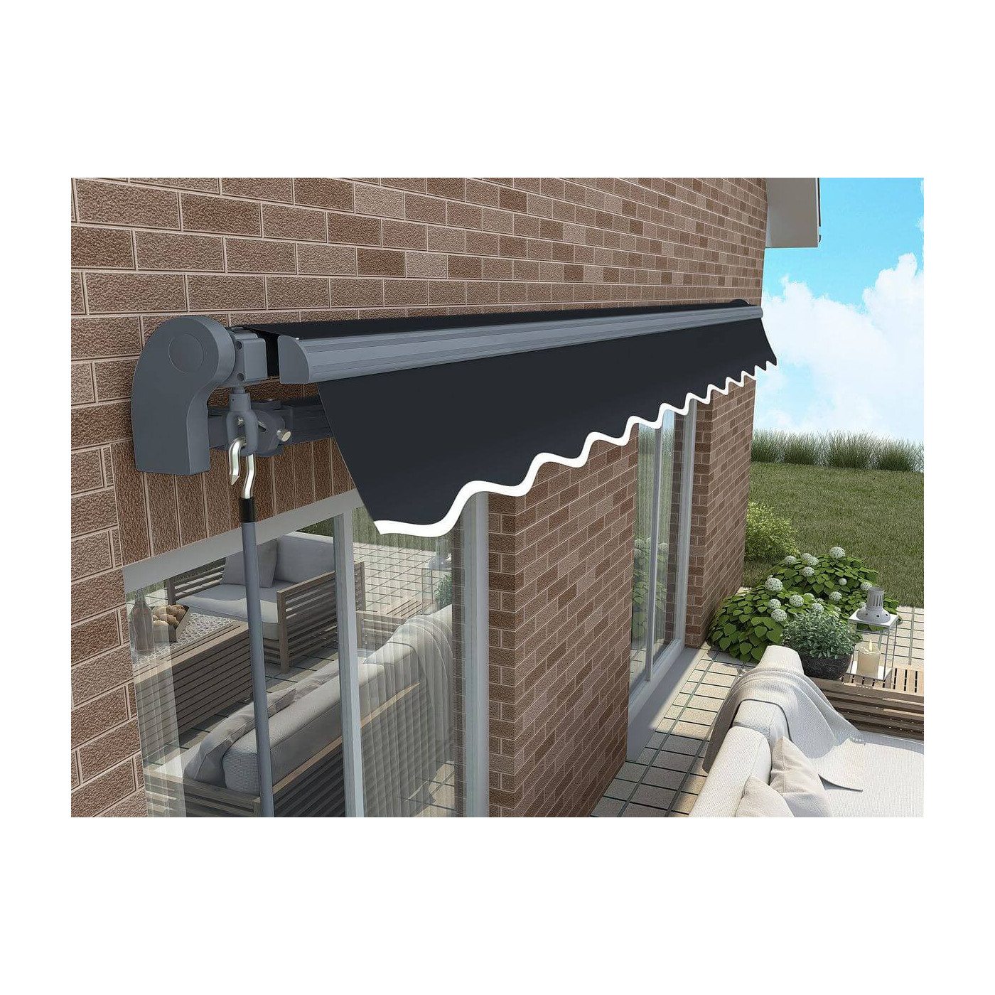 CLASSIC 450x300 TERRACE AWNING GREY