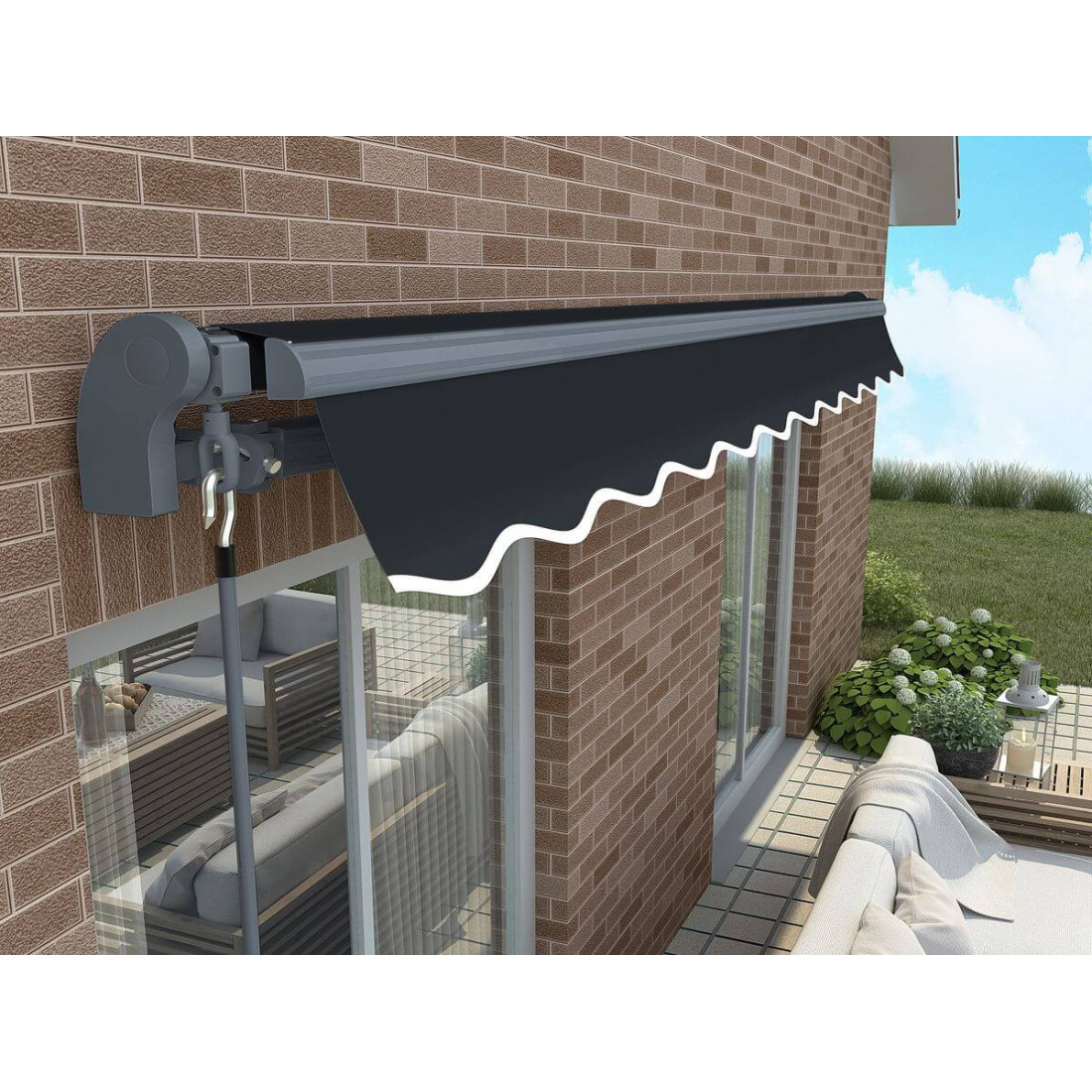 CLASSIC 450x300 TERRACE AWNING GREY