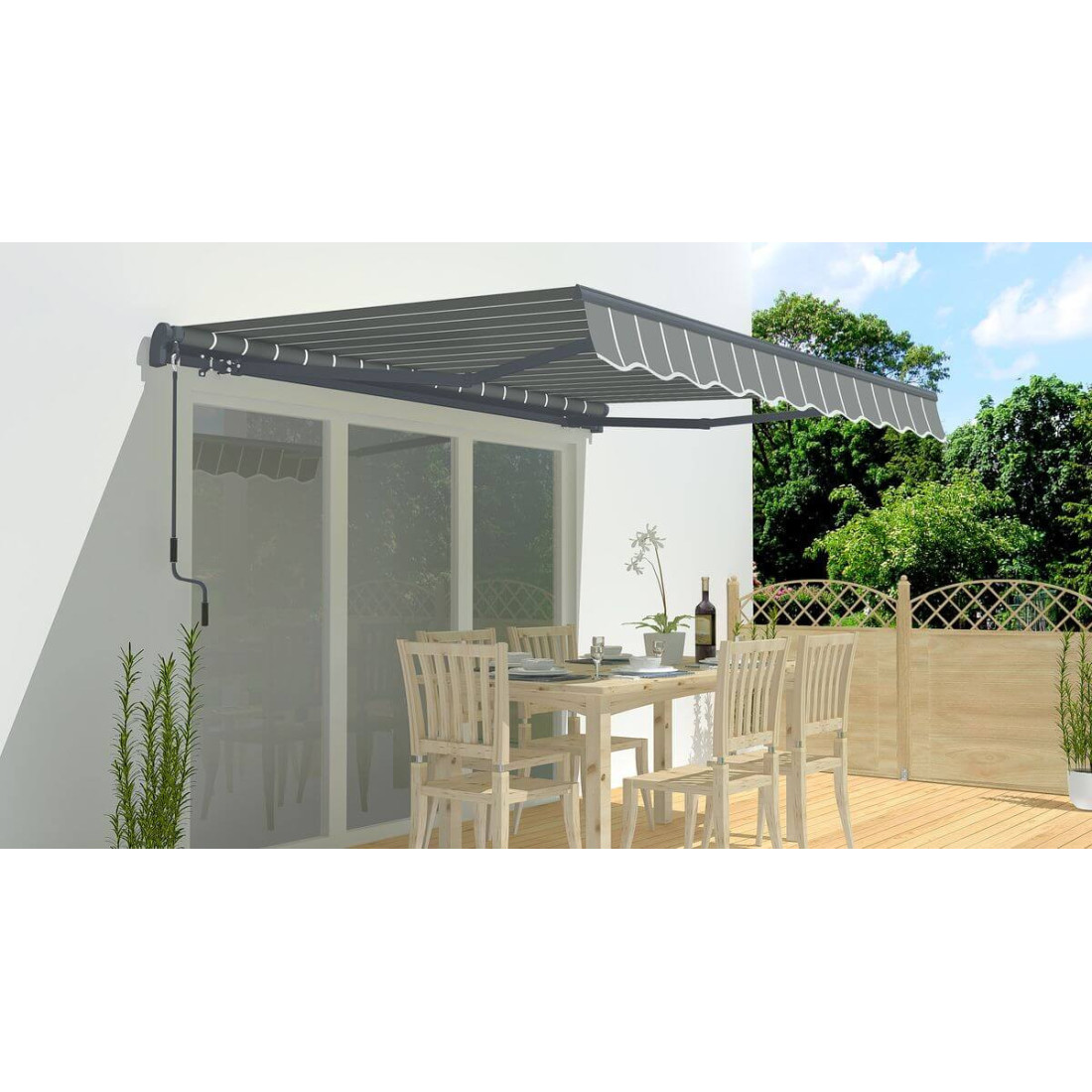 Markiza tarasowa Classic 500x300 greywhite