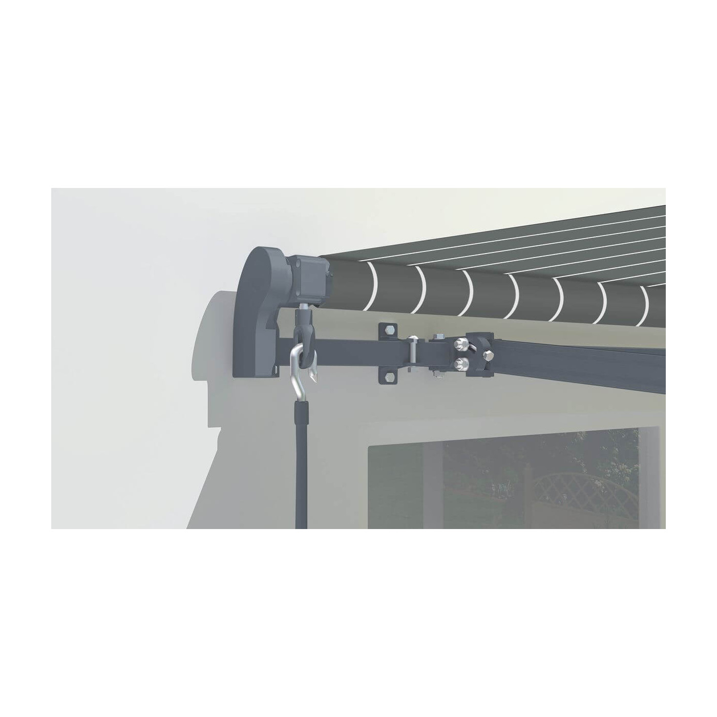 CLASSIC 500x300 TERRACE AWNING GREY/WHITE