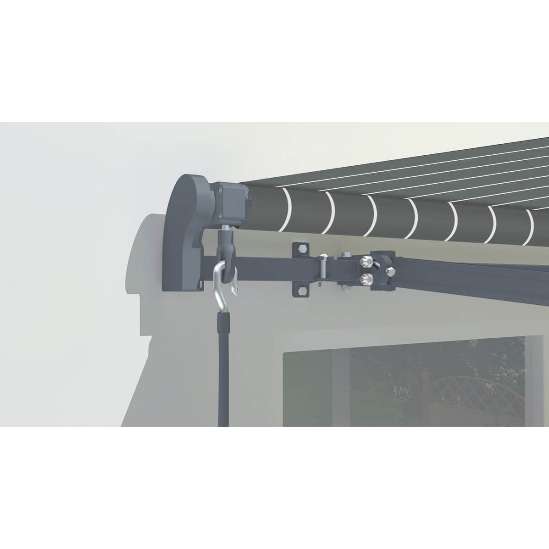 CLASSIC 500x300 TERRACE AWNING GREY/WHITE