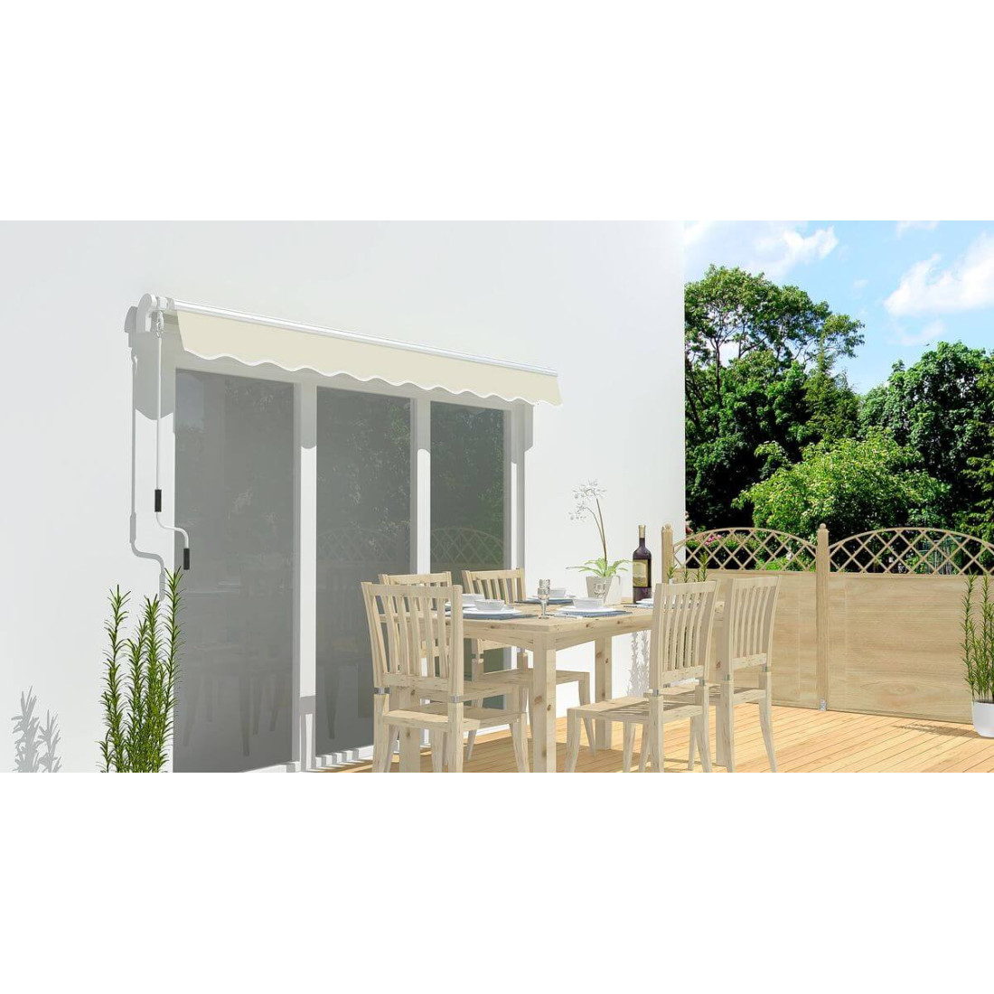 CLASSIC 500x300 TERRACE AWNING BEIGE