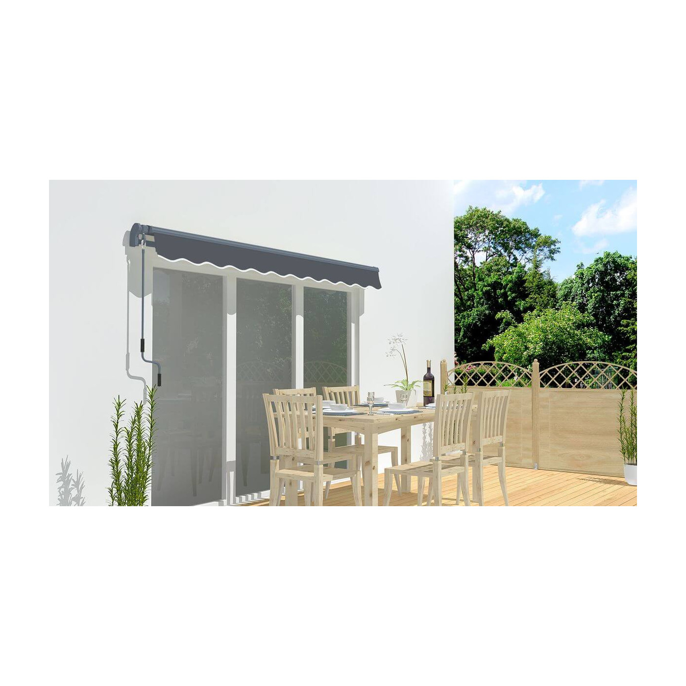 Markiza tarasowa CLASSIC 500x300 grey