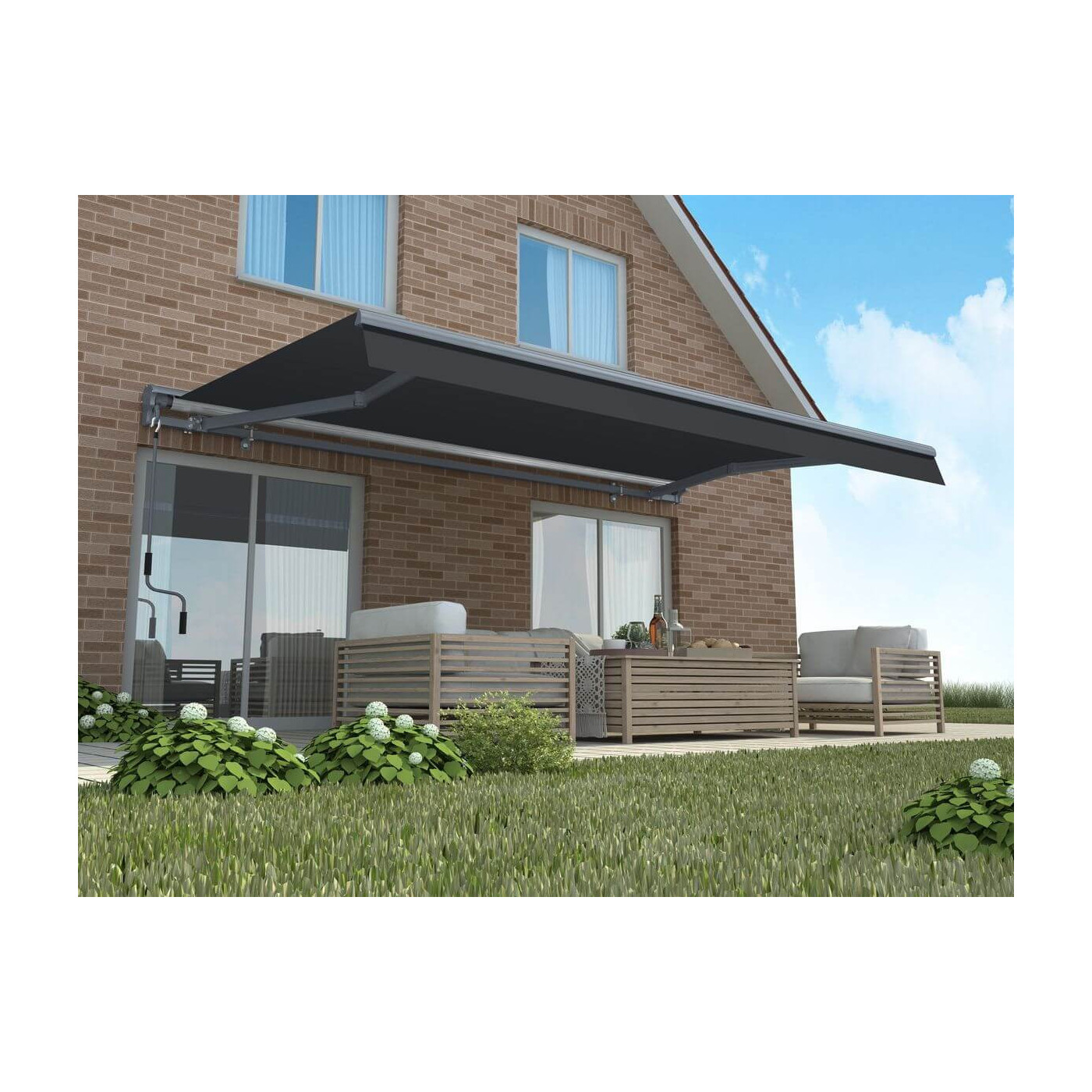 PREMIUM 400x300 TERRACE AWNING GREY