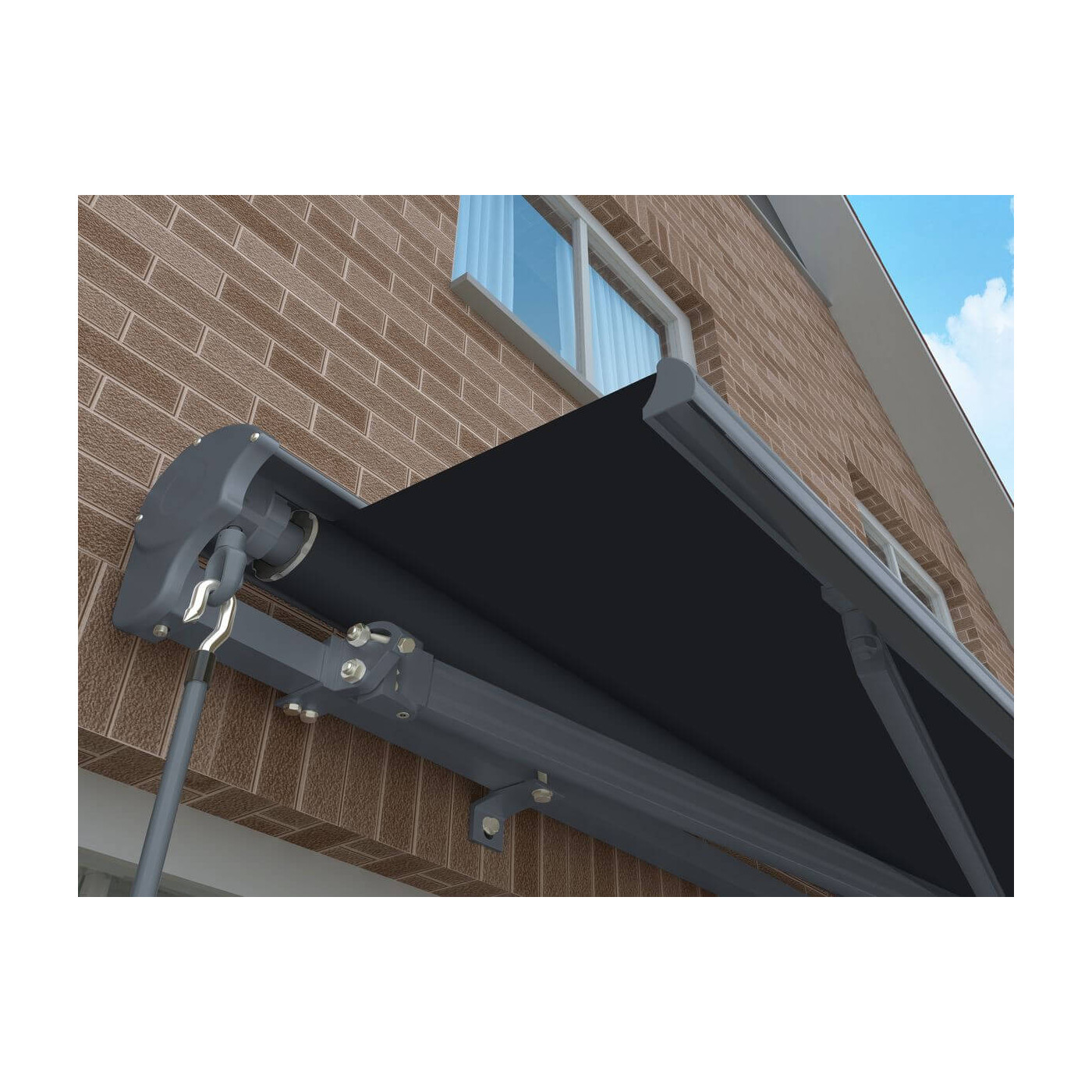 PREMIUM 400x300 TERRACE AWNING GREY