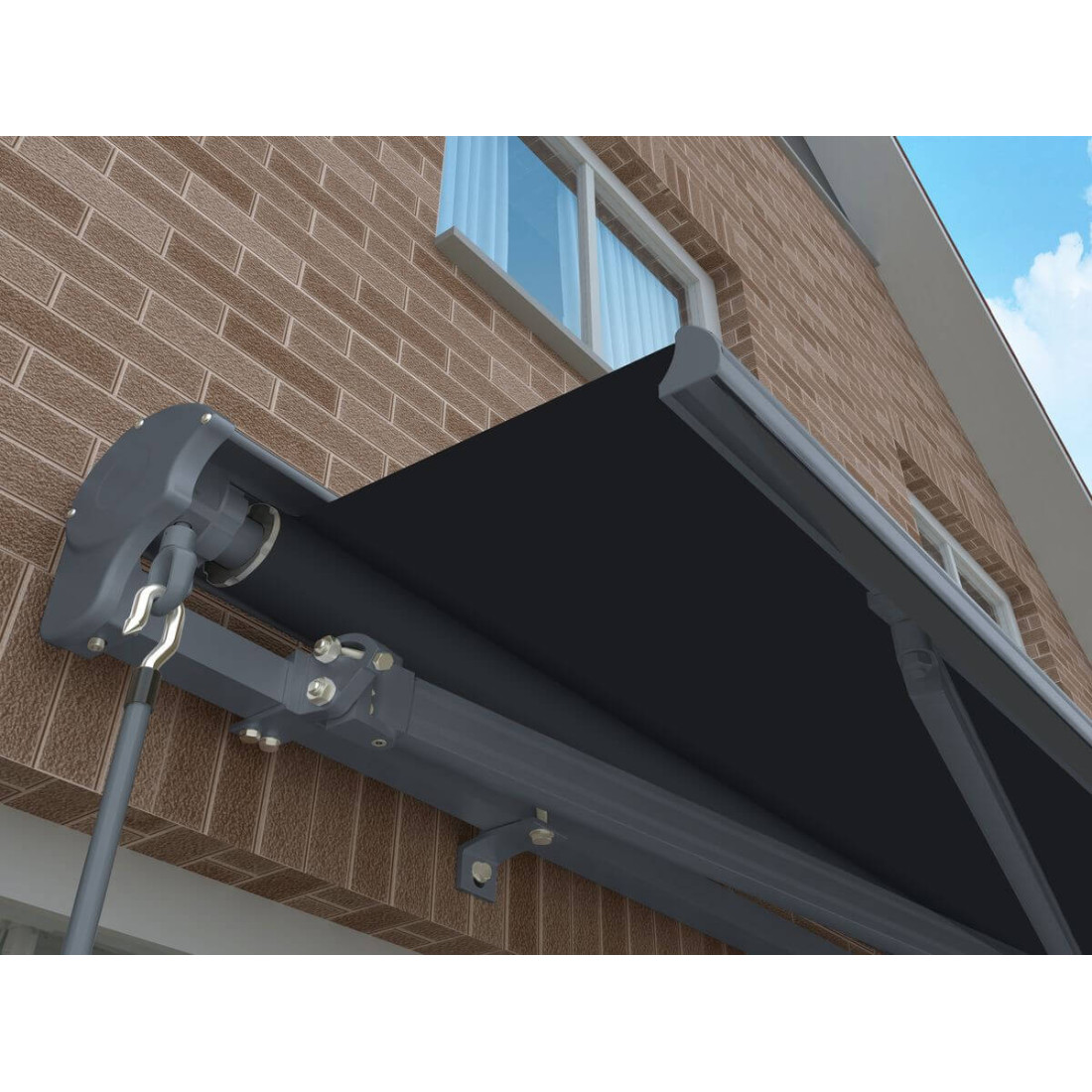 PREMIUM 400x300 TERRACE AWNING GREY