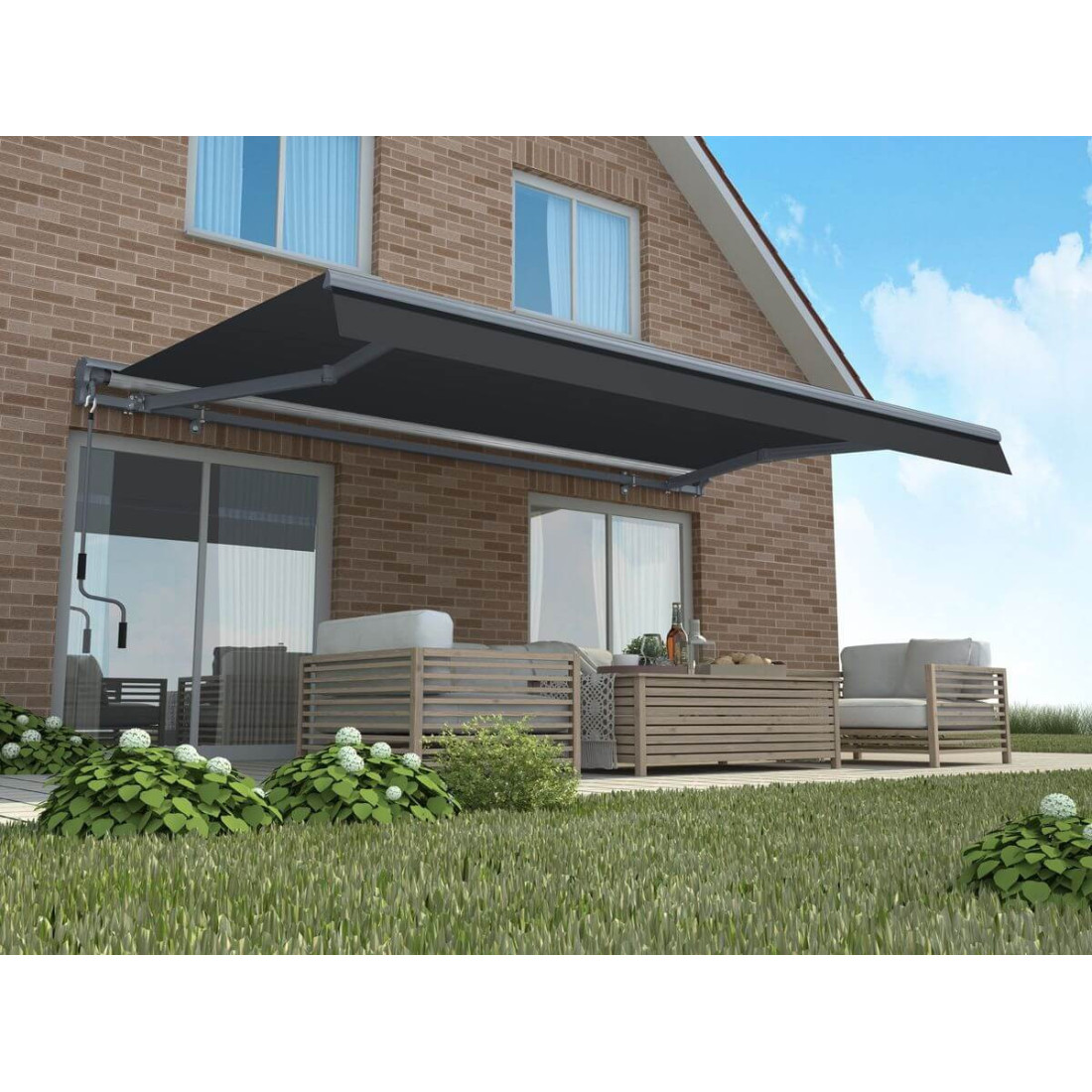 PREMIUM 450x300 TERRACE AWNING GREY