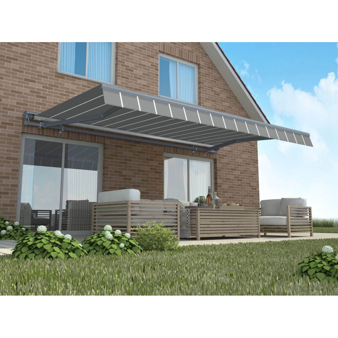 Markiza Automatyczna Premium Automatic 400x300 Grey/White