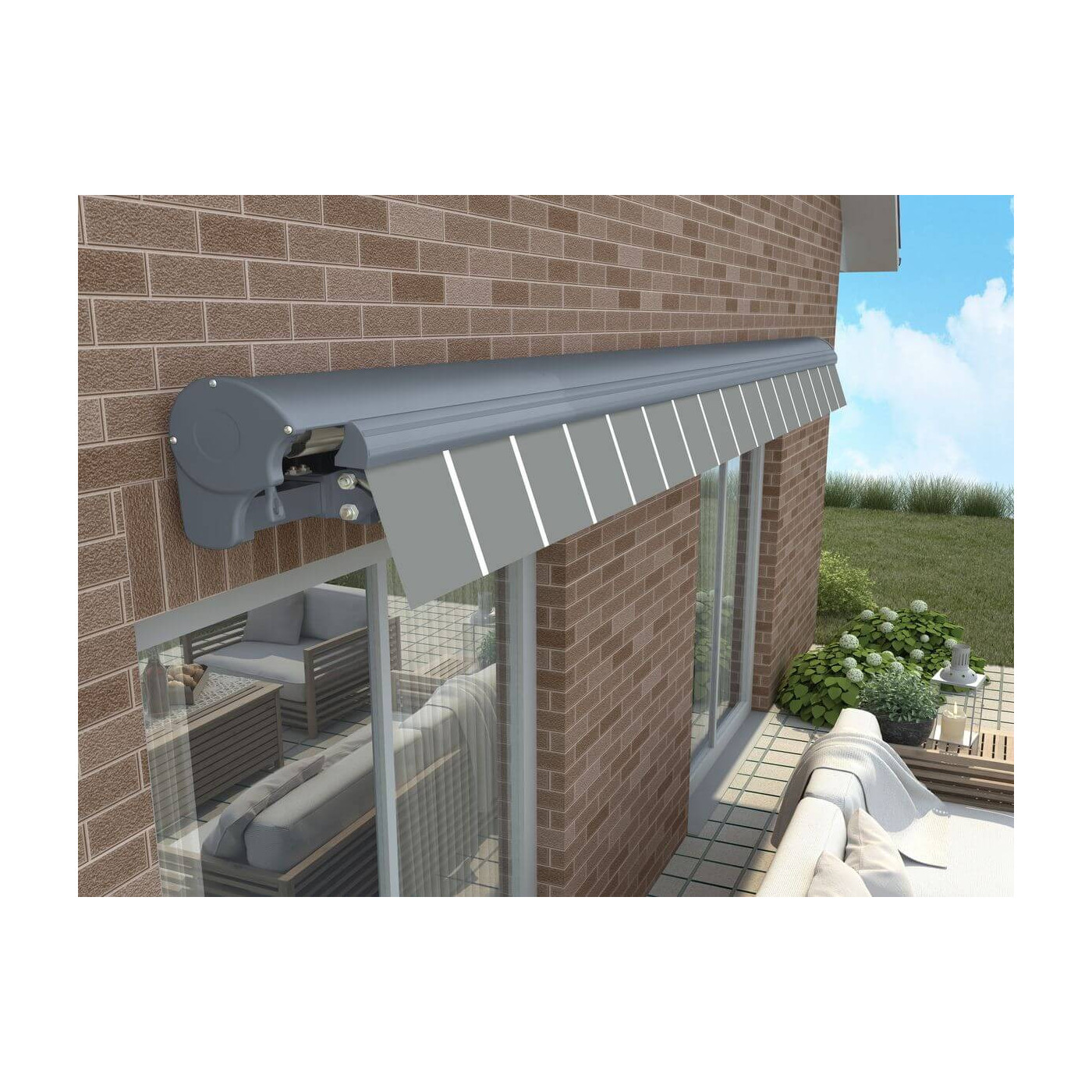 Markiza Automatyczna Premium Automatic 400x300 Grey/White